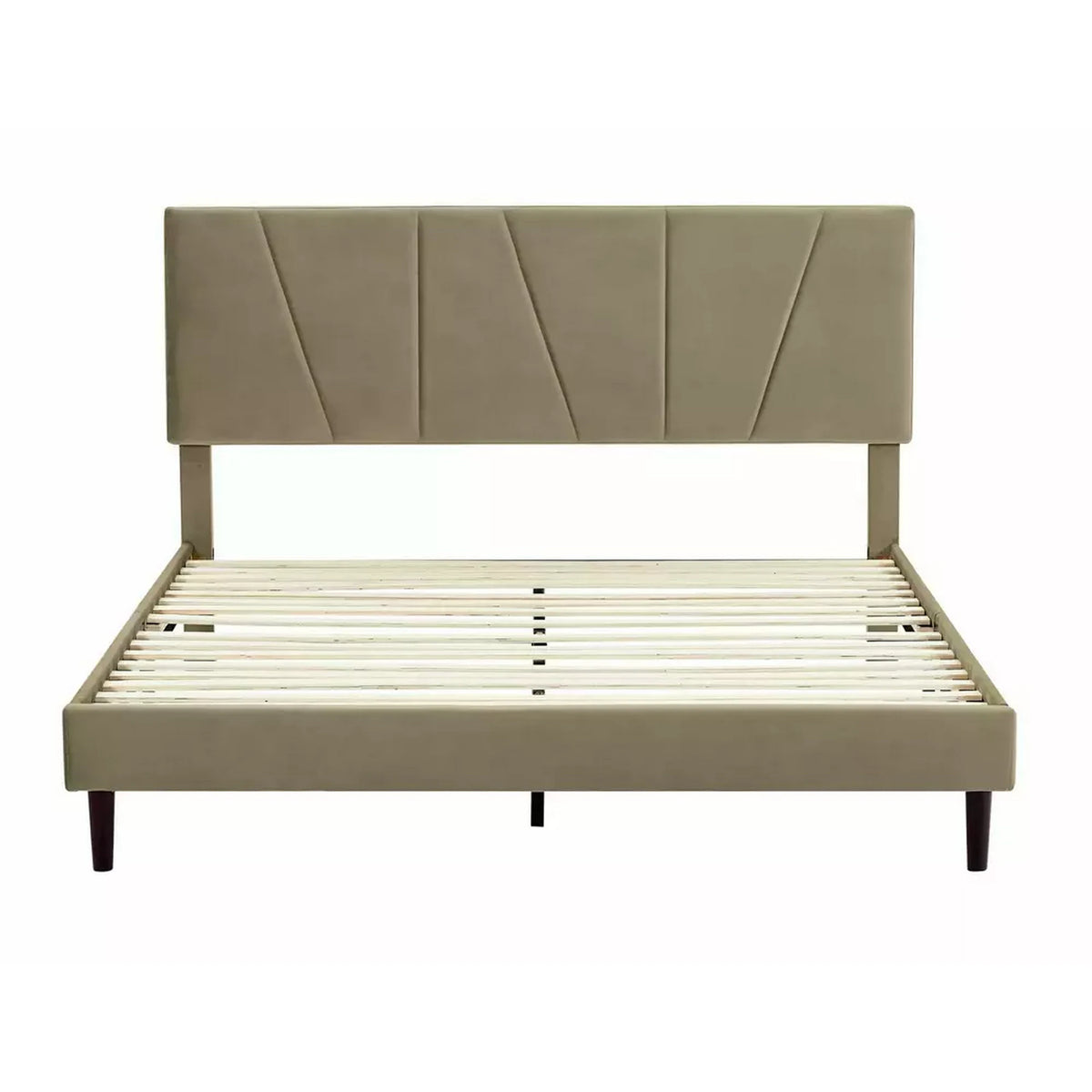 Pat SAVANA 160x200, stofa catifelata bej - Bluvel 28, cu suport saltea