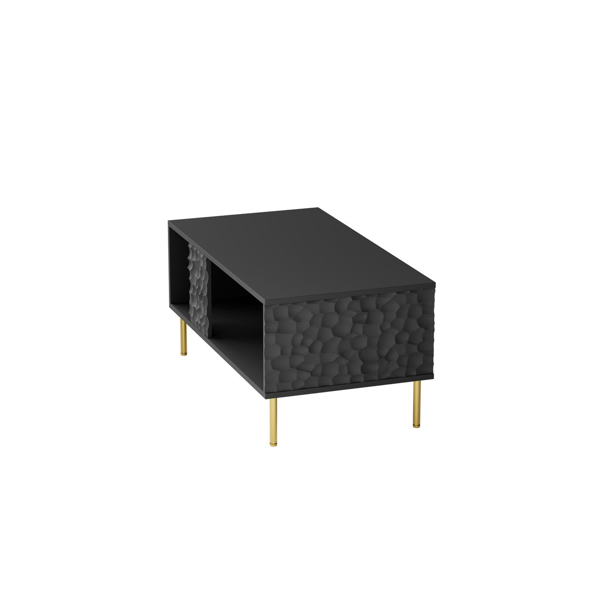 Masuta cafea BULLET, negru/auriu, PAL laminat, 90X50X43 cm