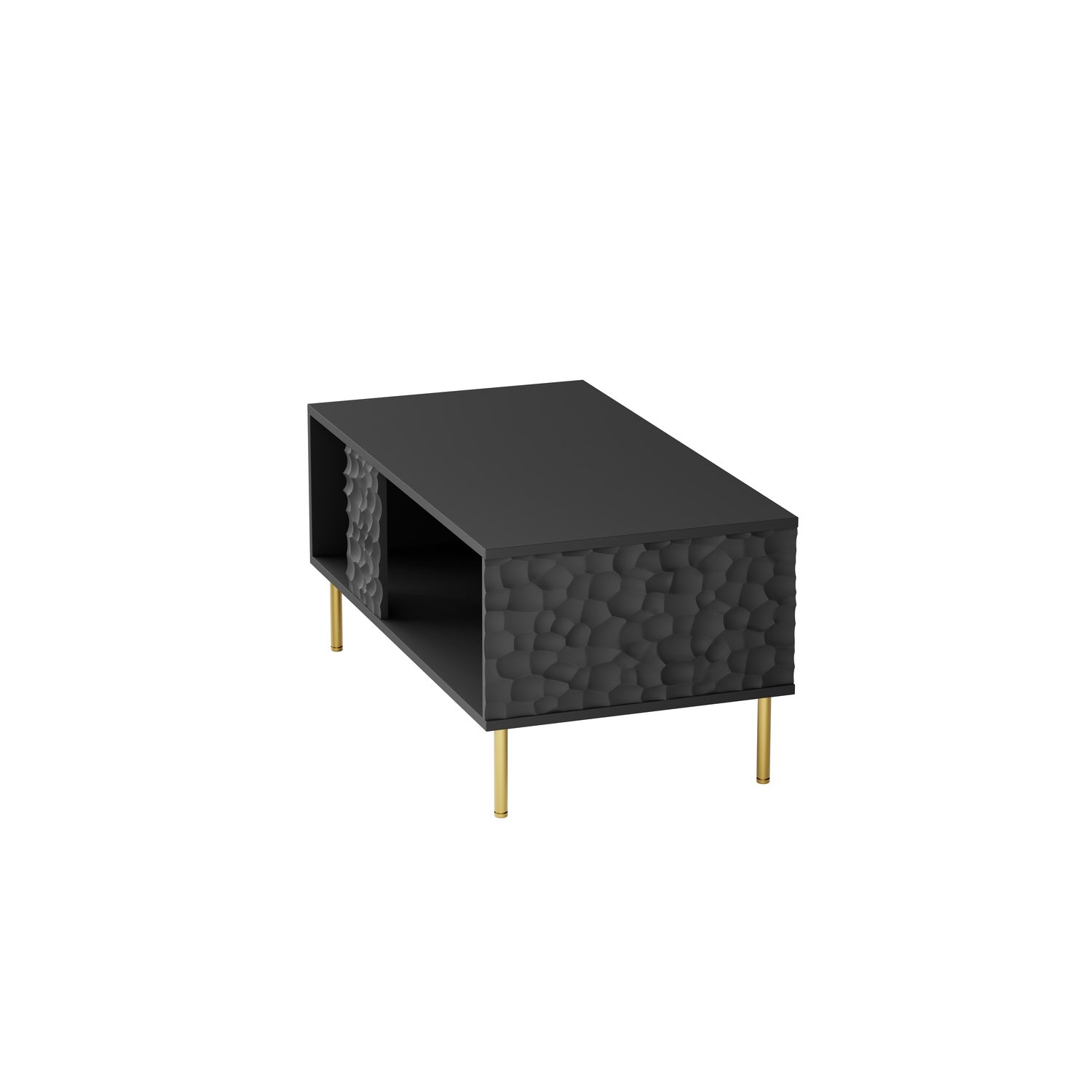 Masuta cafea BULLET, negru/auriu, PAL laminat, 90X50X43 cm