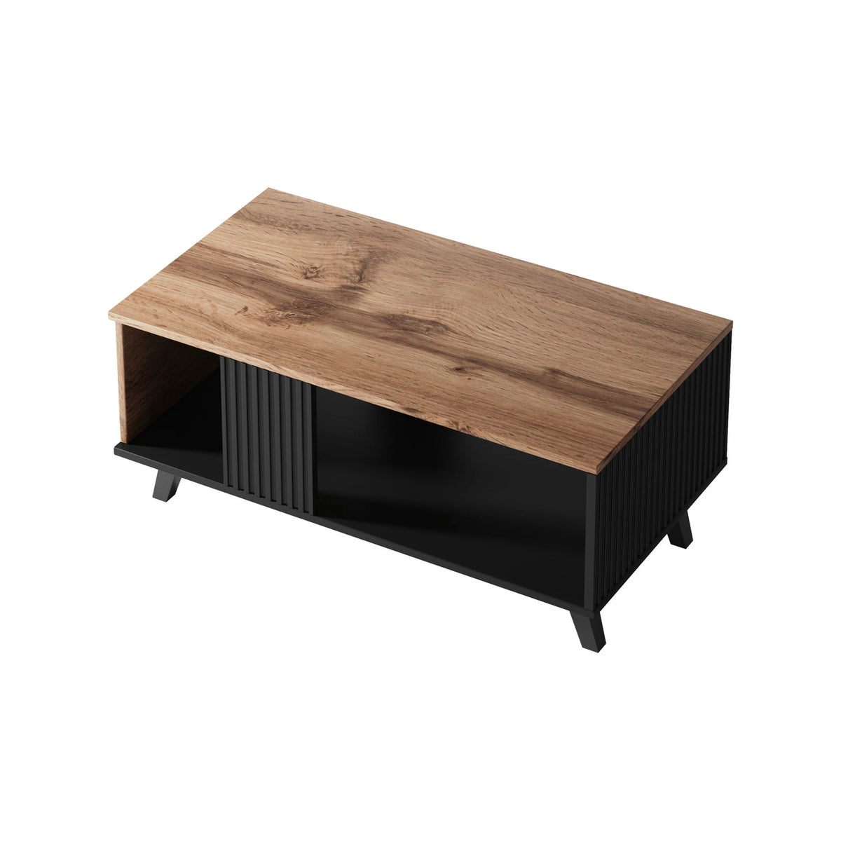 Masuta RANDOM, stejar/negru, PAL, 92x50x40 cm