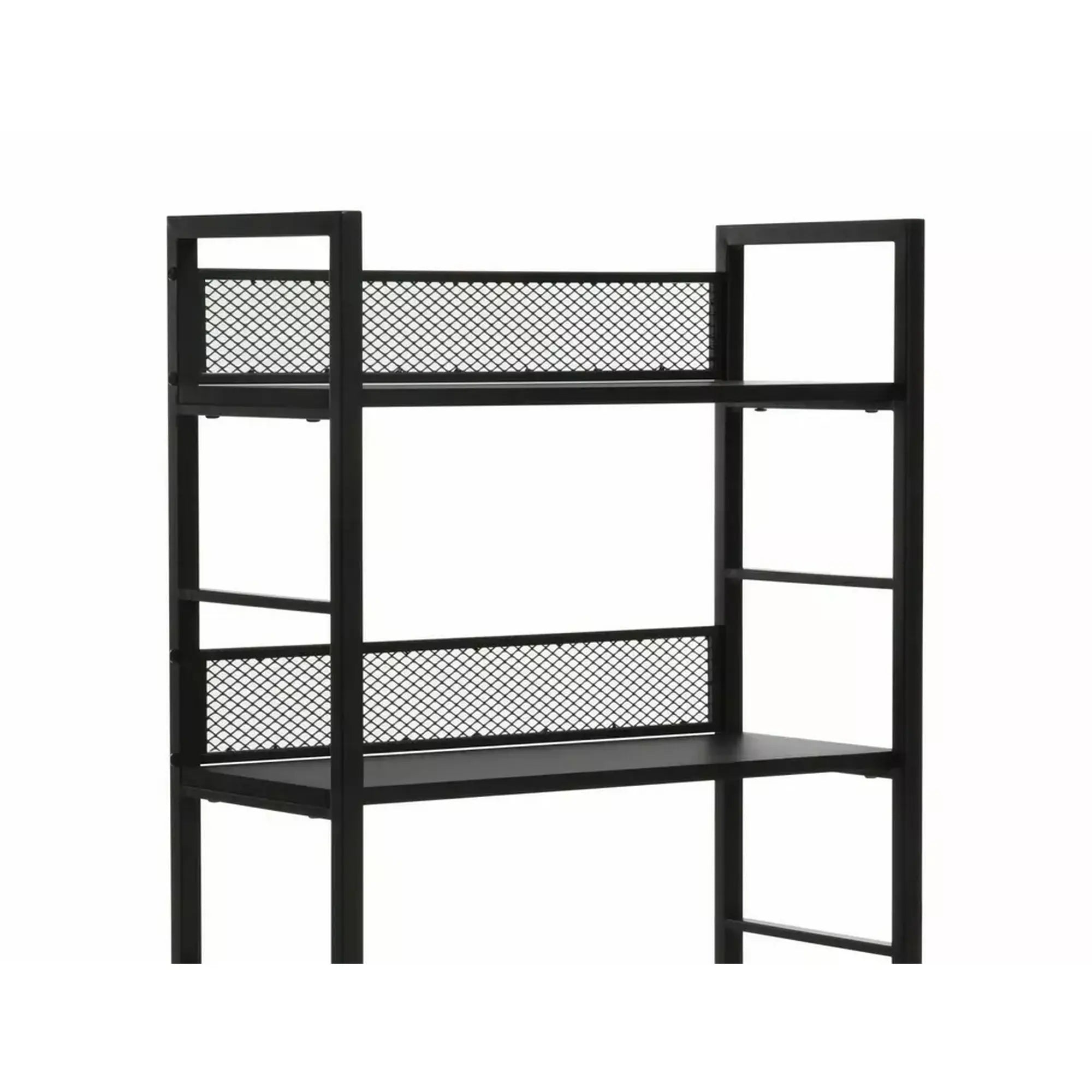 Etajera RAW R6, negru, PAL laminat/metal, 60x28x187 cm
