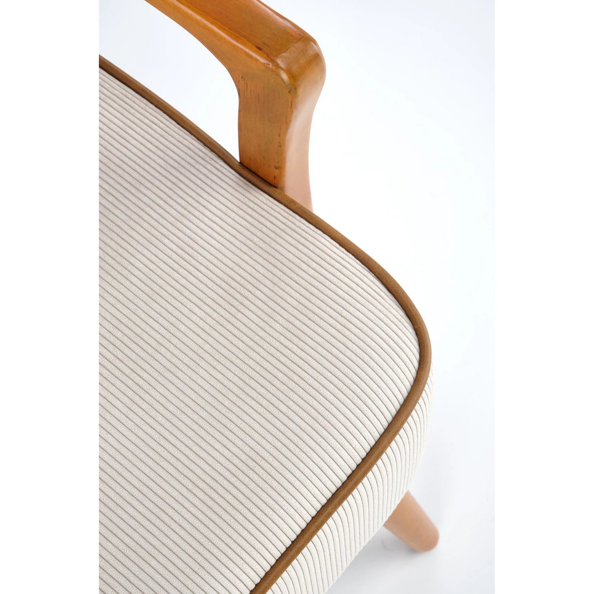 Fotoliu PASTORE, bej deschis/nuc deschis, stofa/lemn, 66x69x76 cm