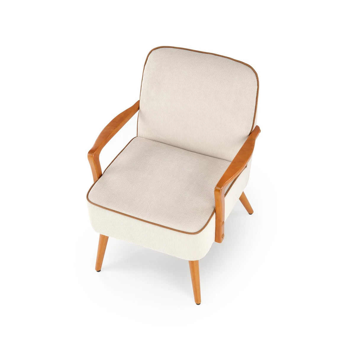 Fotoliu PASTORE, bej deschis/nuc deschis, stofa/lemn, 66x69x76 cm