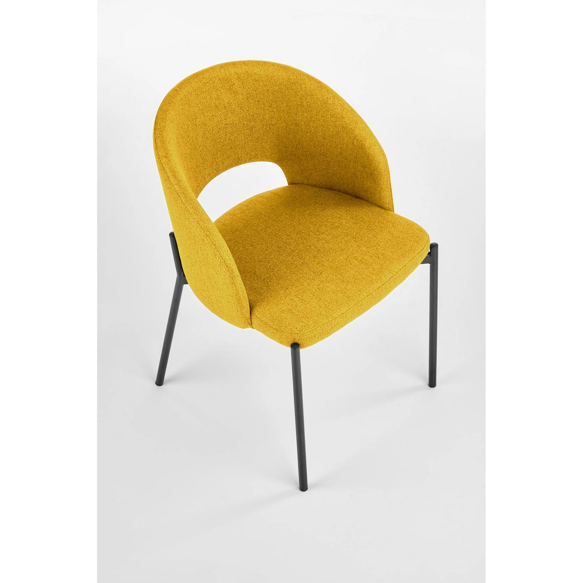 Scaun K373, galben/negru, stofa clasica/metal, 51x57x77 cm