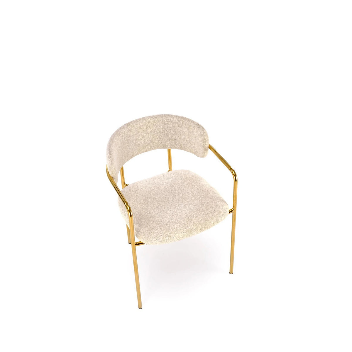 Scaun K537, crem/auriu, stofa clasica/metal, 54x56x76 cm