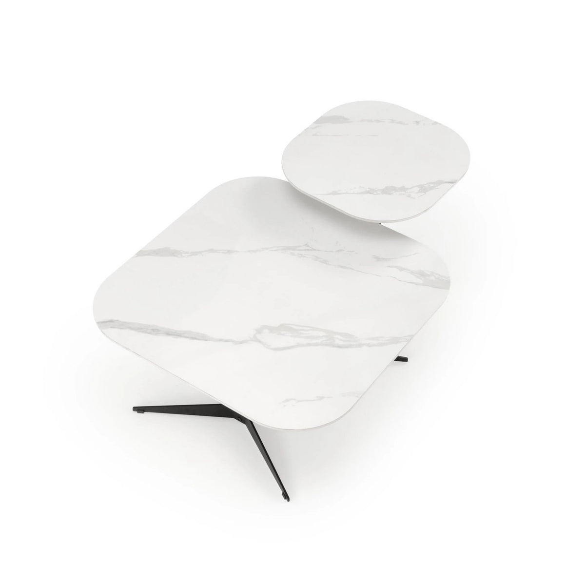 Masuta BORNA S, alb/negru, ceramica/metal, 50x50x50 cm