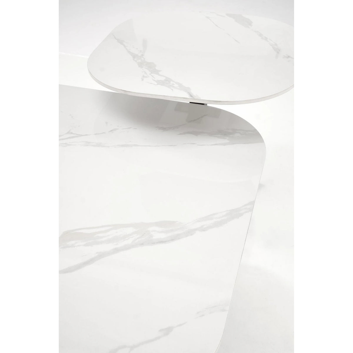 Masuta BORNA S, alb/negru, ceramica/metal, 50x50x50 cm