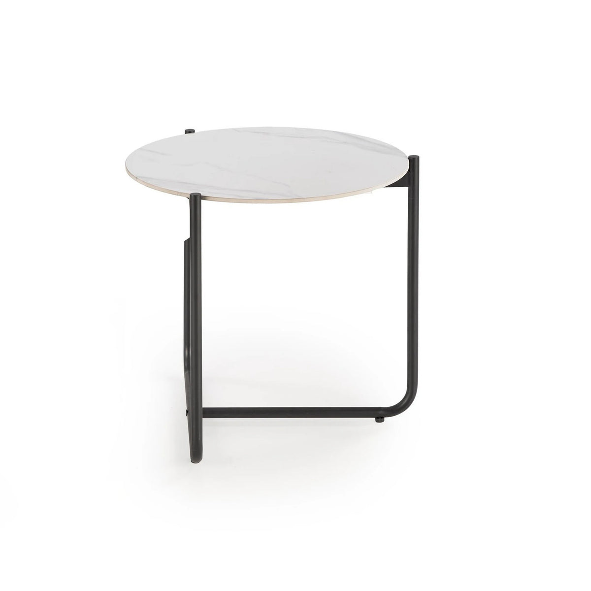 Masuta ACUNA S, alb/negru, ceramica/metal, 50x50x50 cm