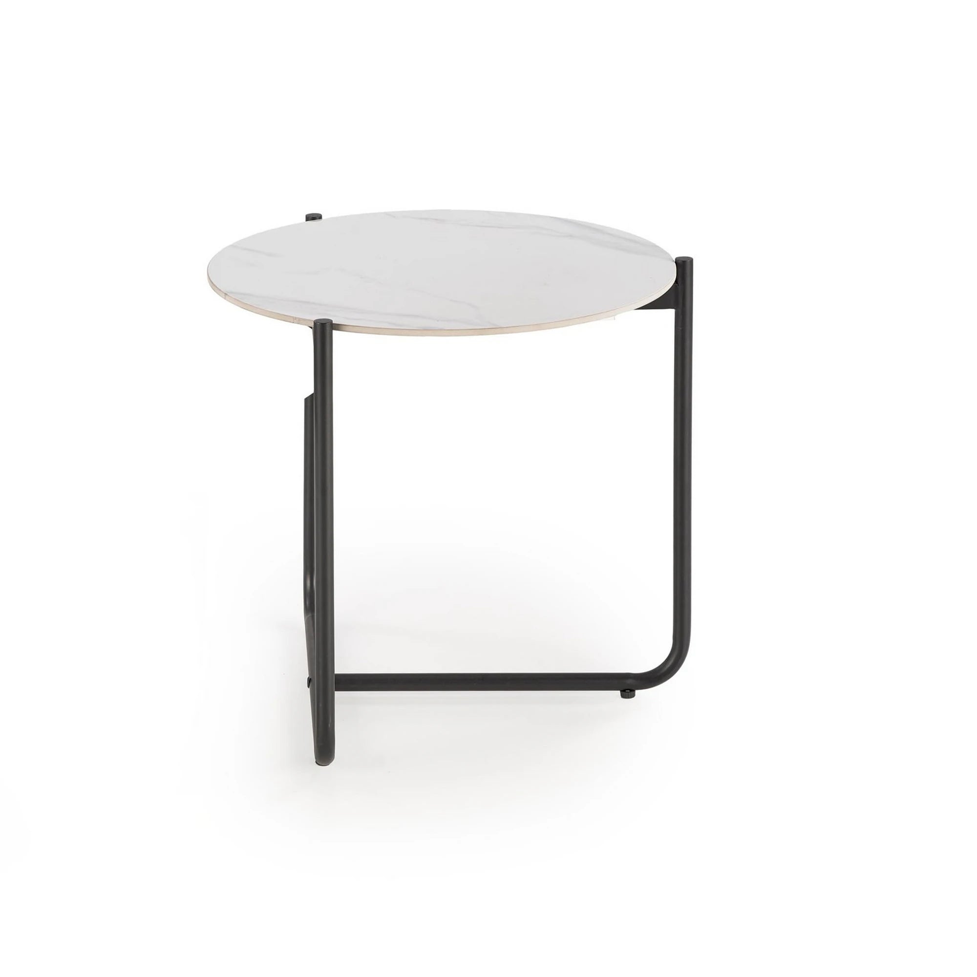 Masuta ACUNA S, alb/negru, ceramica/metal, 50x50x50 cm