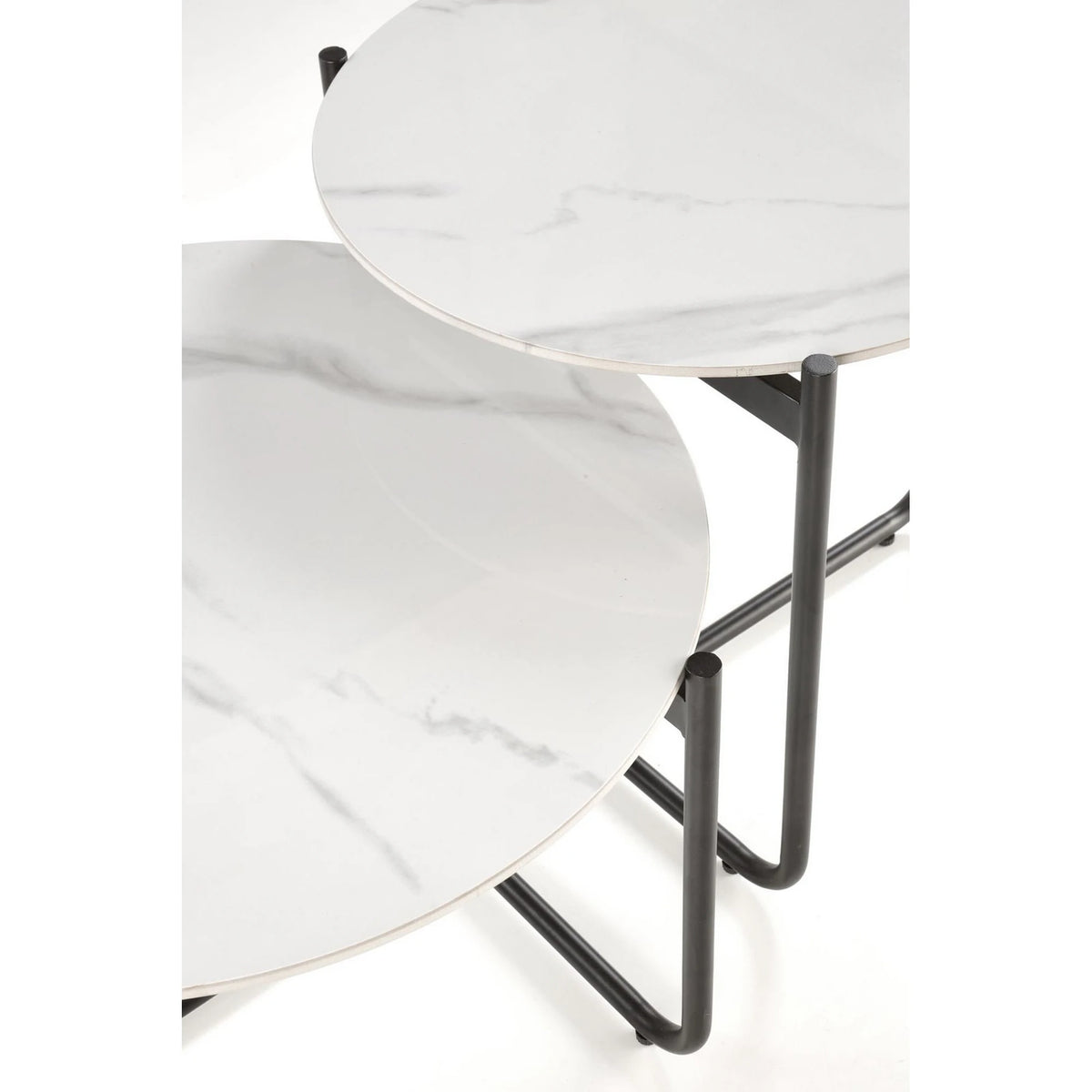 Masuta ACUNA, alb/negru, ceramica/metal, 60x60x40 cm