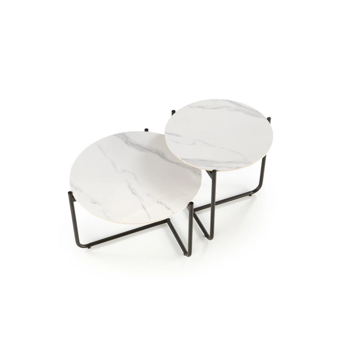Masuta ACUNA S, alb/negru, ceramica/metal, 50x50x50 cm