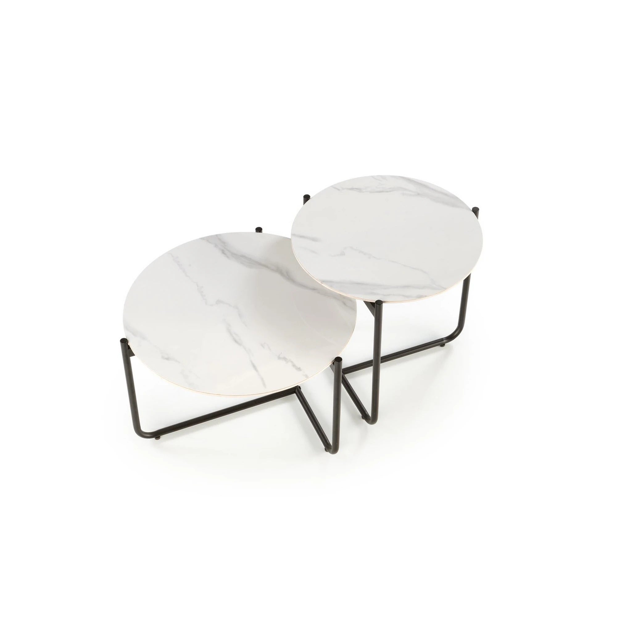 Masuta ACUNA S, alb/negru, ceramica/metal, 50x50x50 cm