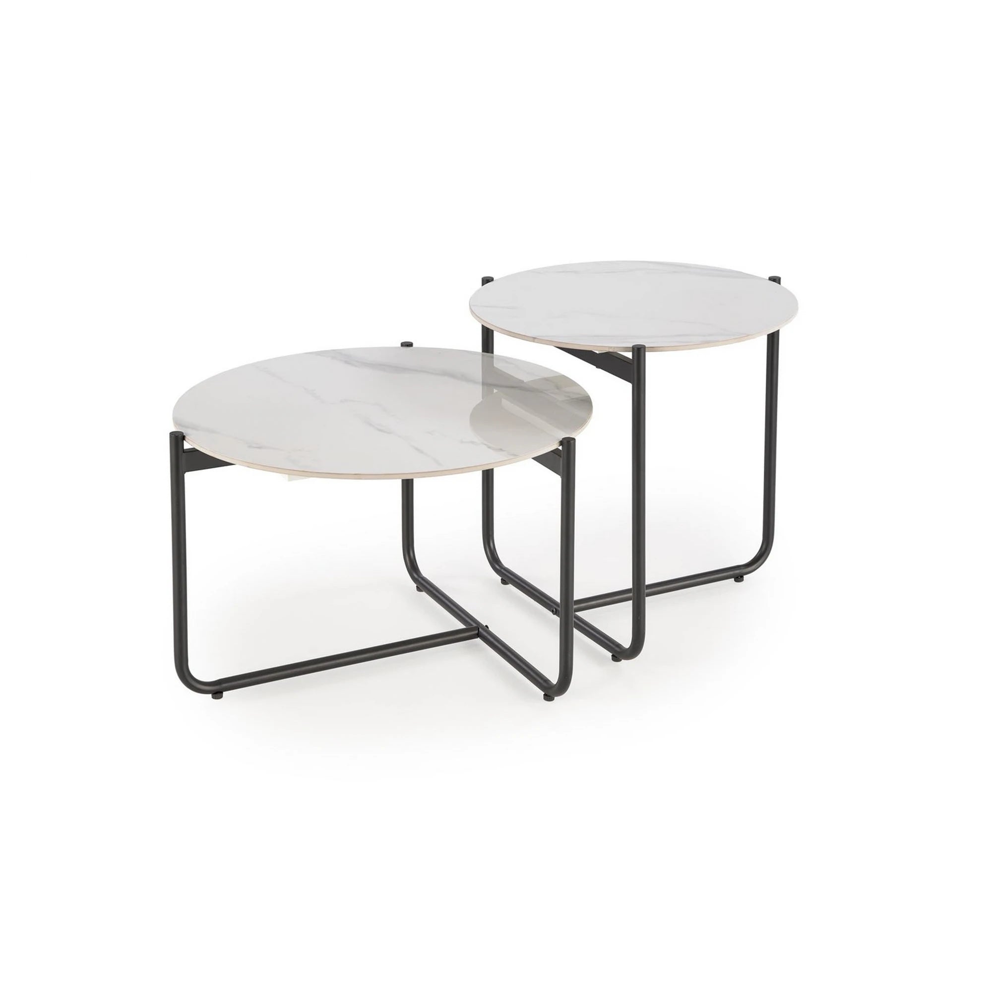 Masuta ACUNA S, alb/negru, ceramica/metal, 50x50x50 cm