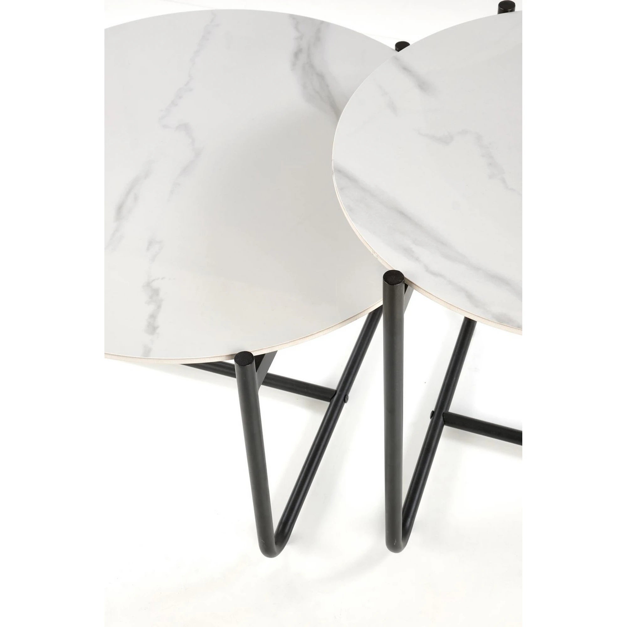 Masuta ACUNA S, alb/negru, ceramica/metal, 50x50x50 cm