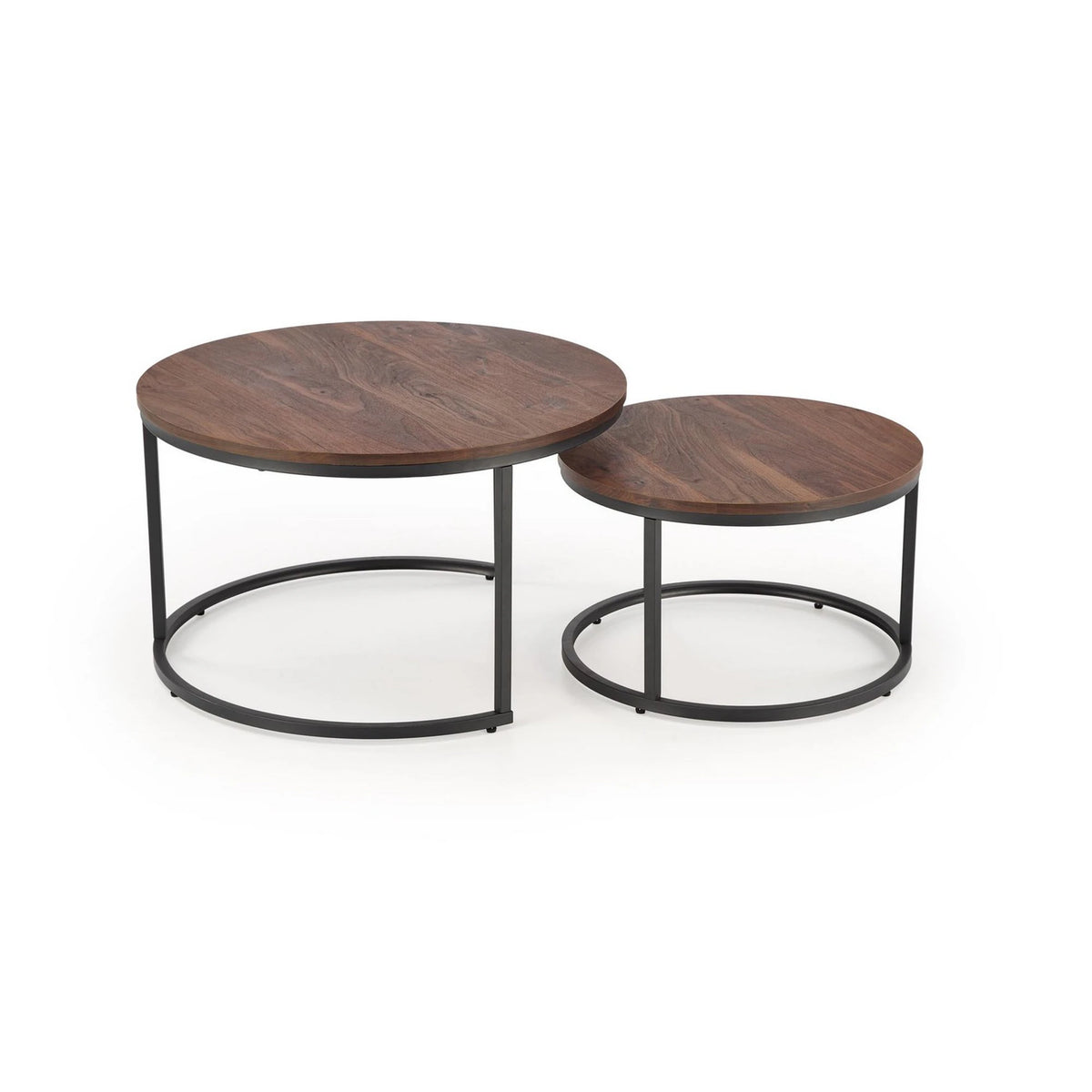 Set 2 masute cafea JAVA, nuc/negru