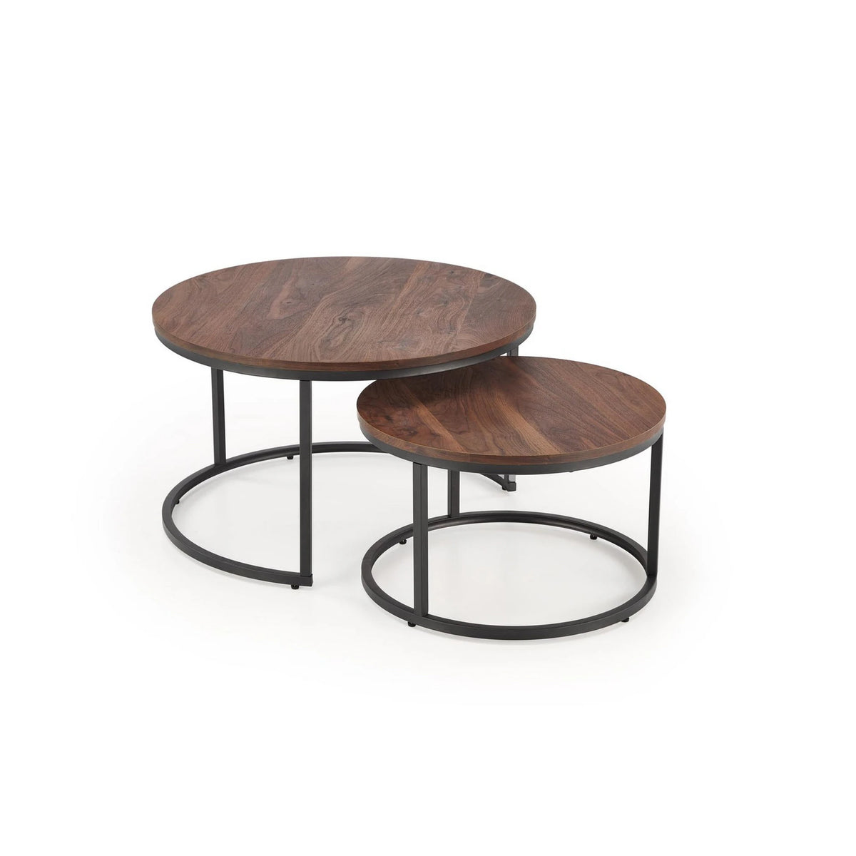 Set 2 masute cafea JAVA, nuc/negru