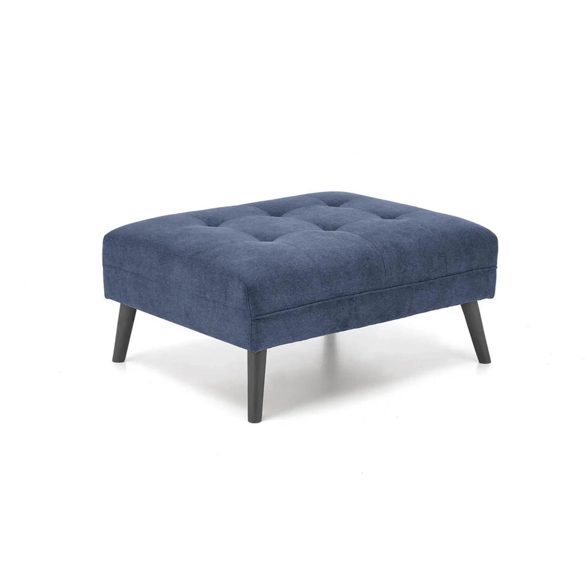 Canapea extensibila CORNELIUS, albastru/negru, stofa clasica/lemn, 200x153/167x80 cm