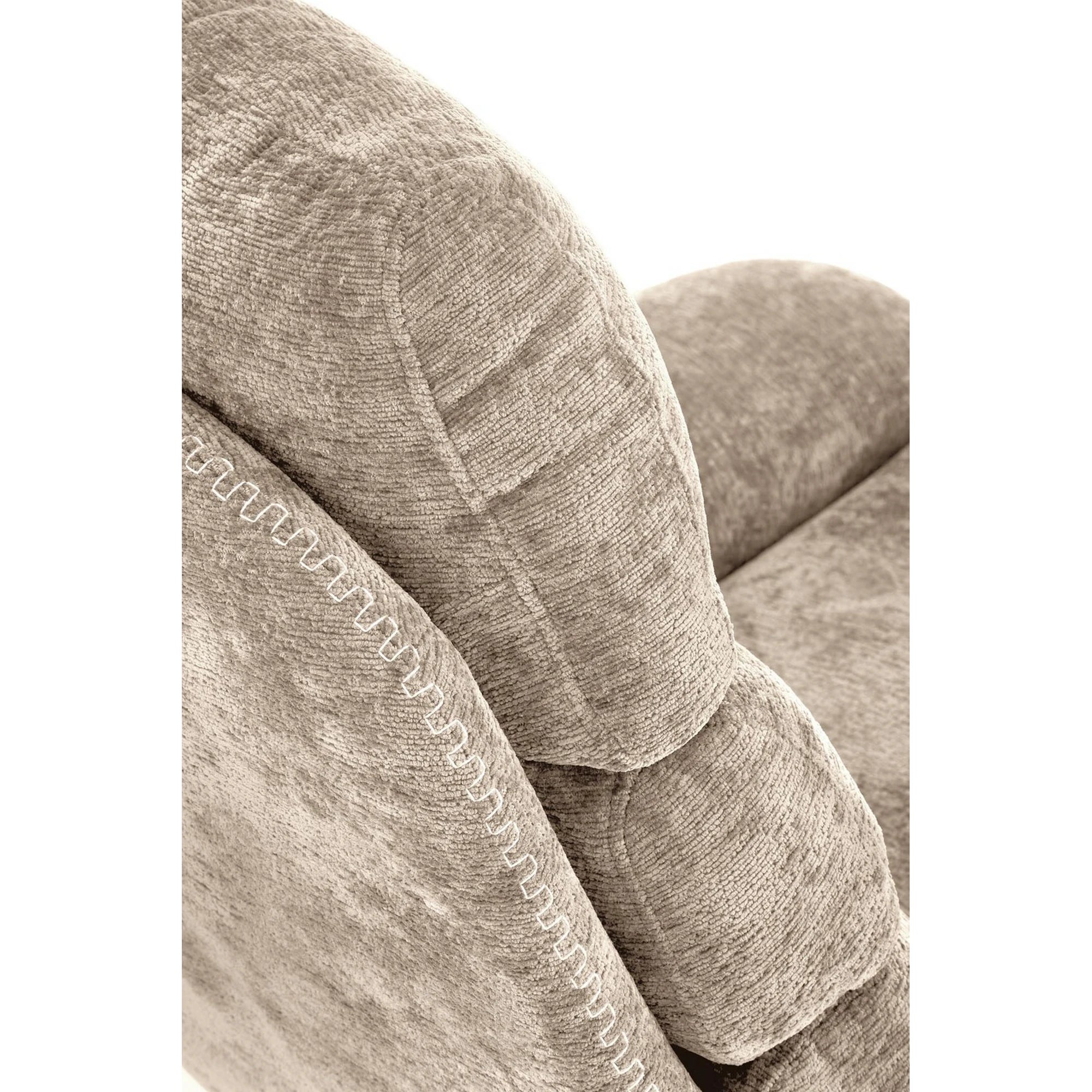 Fotoliu cu taburet DARIO, bej/negru, stofa catifelata/metal