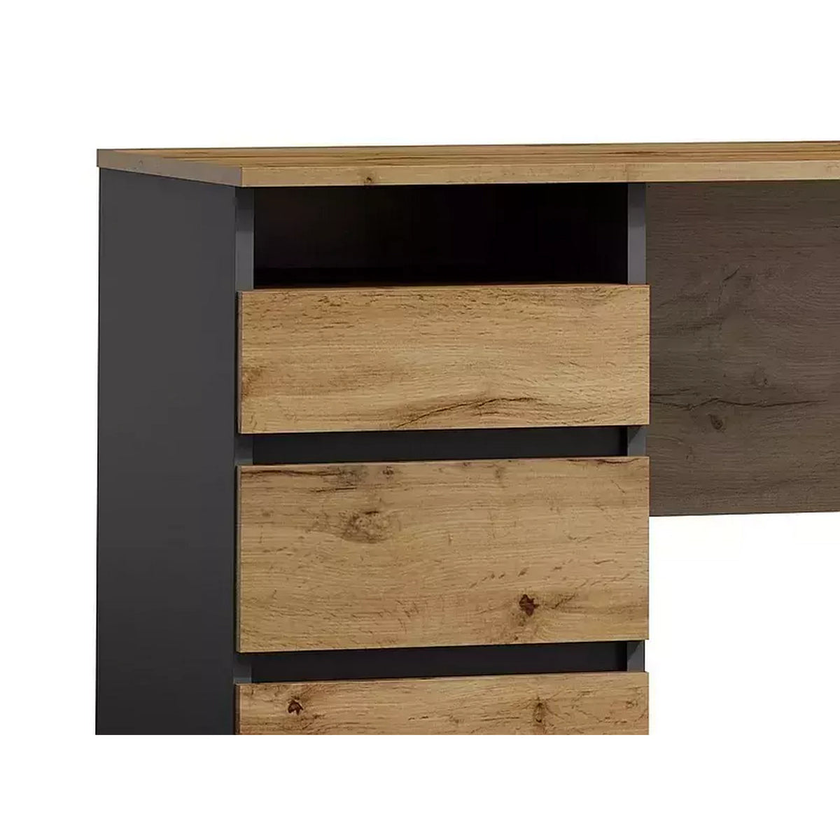 Birou B-005, stejar wotan/gri antracit, PAL laminat, 120x55x77 cm