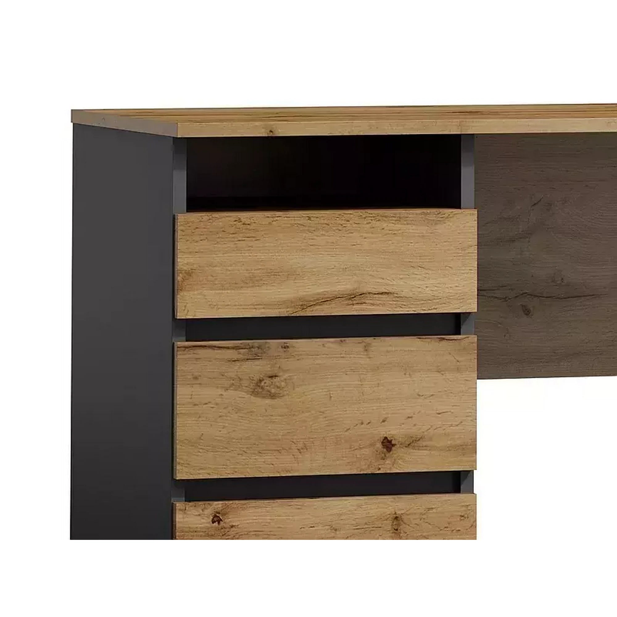 Birou B-005, stejar wotan/gri antracit, PAL laminat, 120x55x77 cm