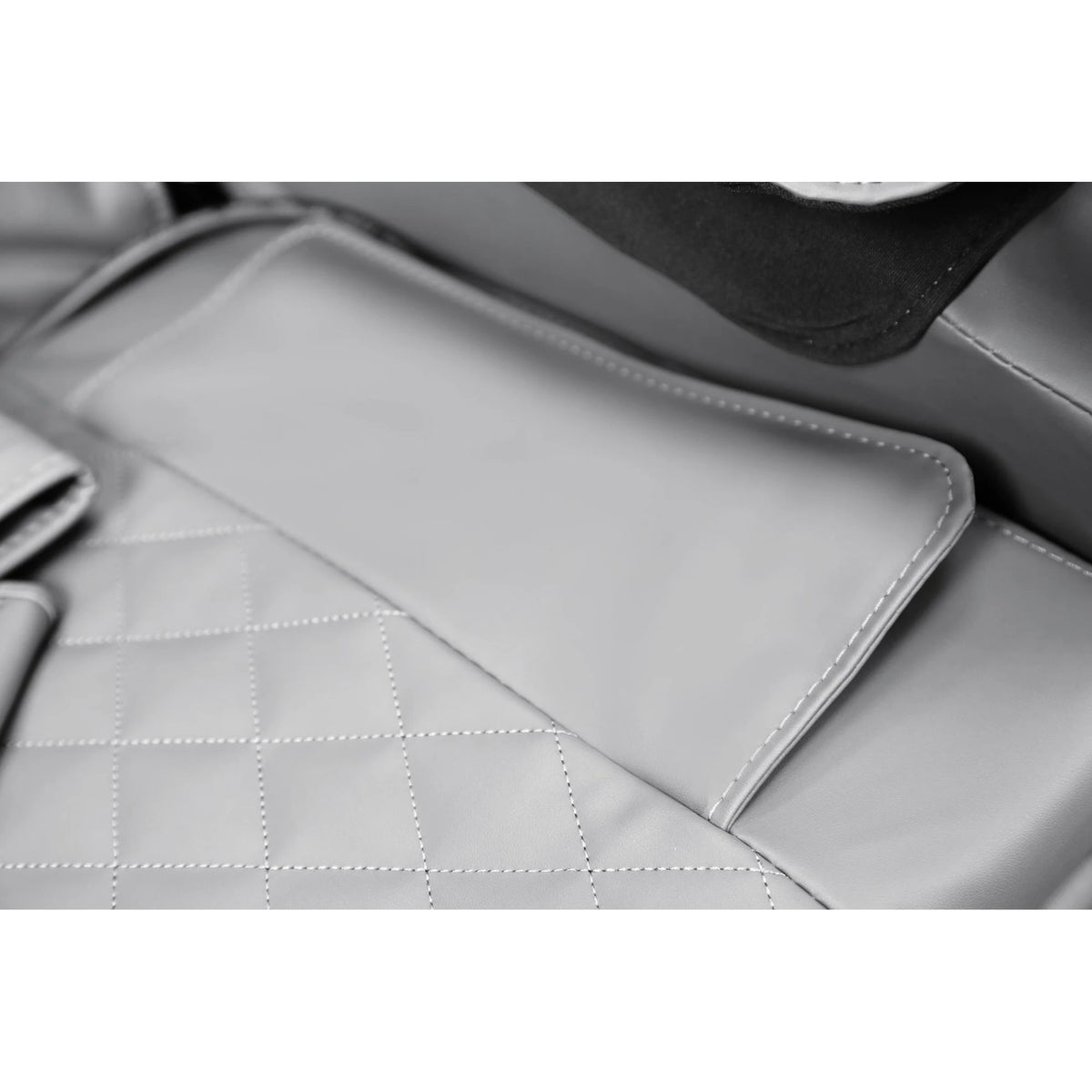 Fotoliu masaj SOLARIA, crem/gri, piele ecologica/metal, 72x140/187x85/105 cm