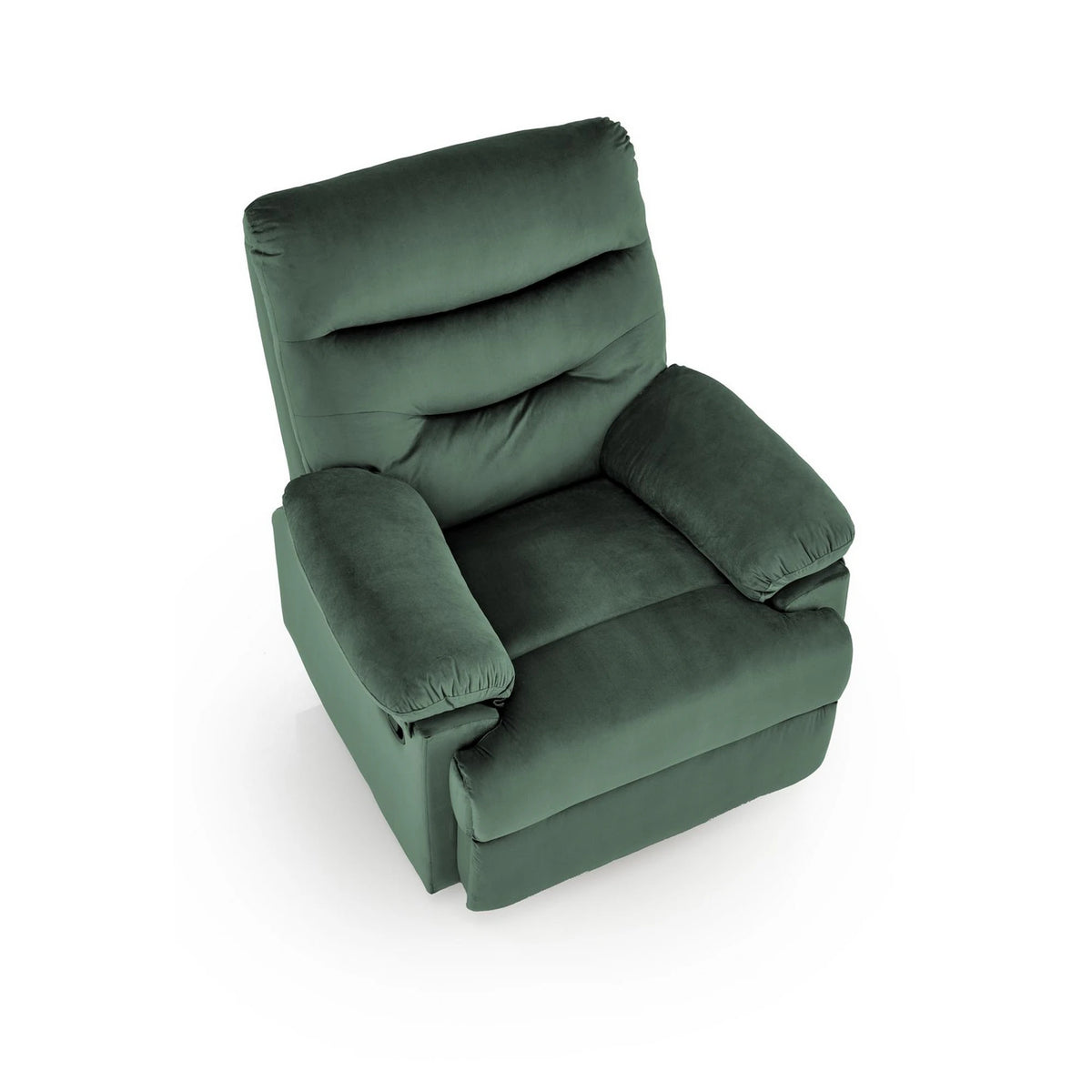 Fotoliu rabatabil DRAGER, verde inchis/negru, stofa catifelata/metal, 88x90/160x105 cm