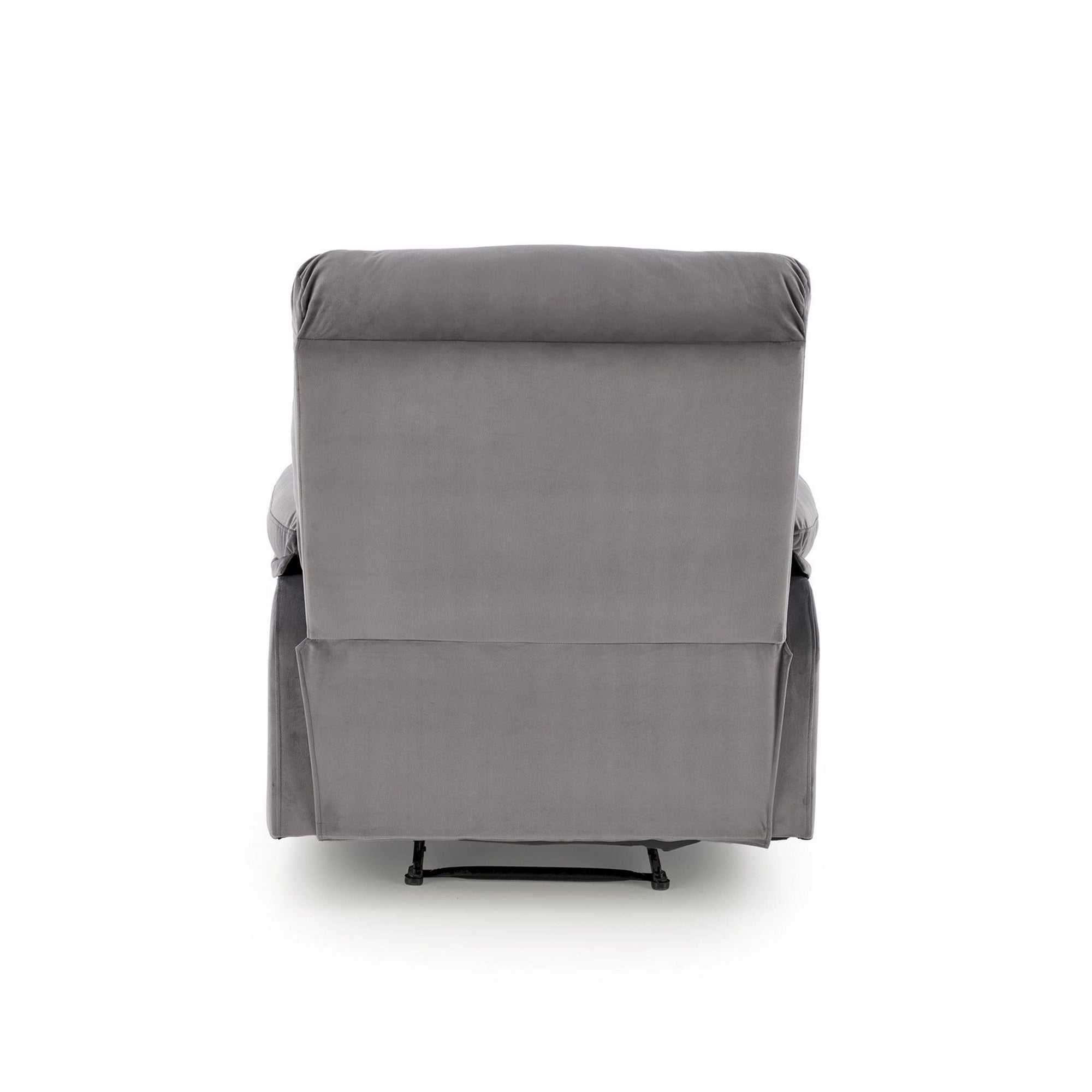 Fotoliu cu recliner DRAGER, gri/negru, stofa catifelata/metal, 88x90/160x105 cm