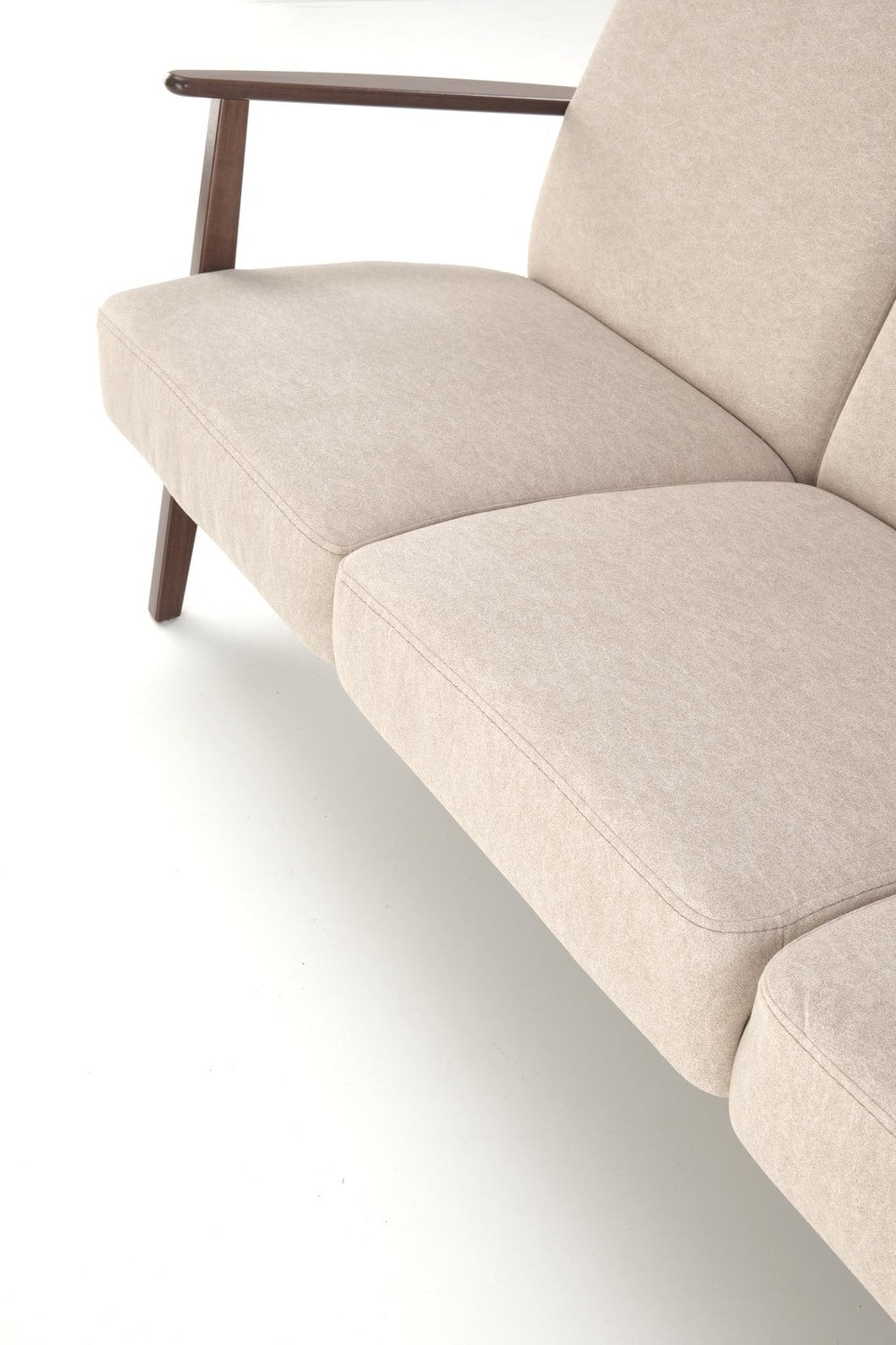 Canapea MILANO 3S, stofa catifelata bej - Castel 15, 175x77x77 cm