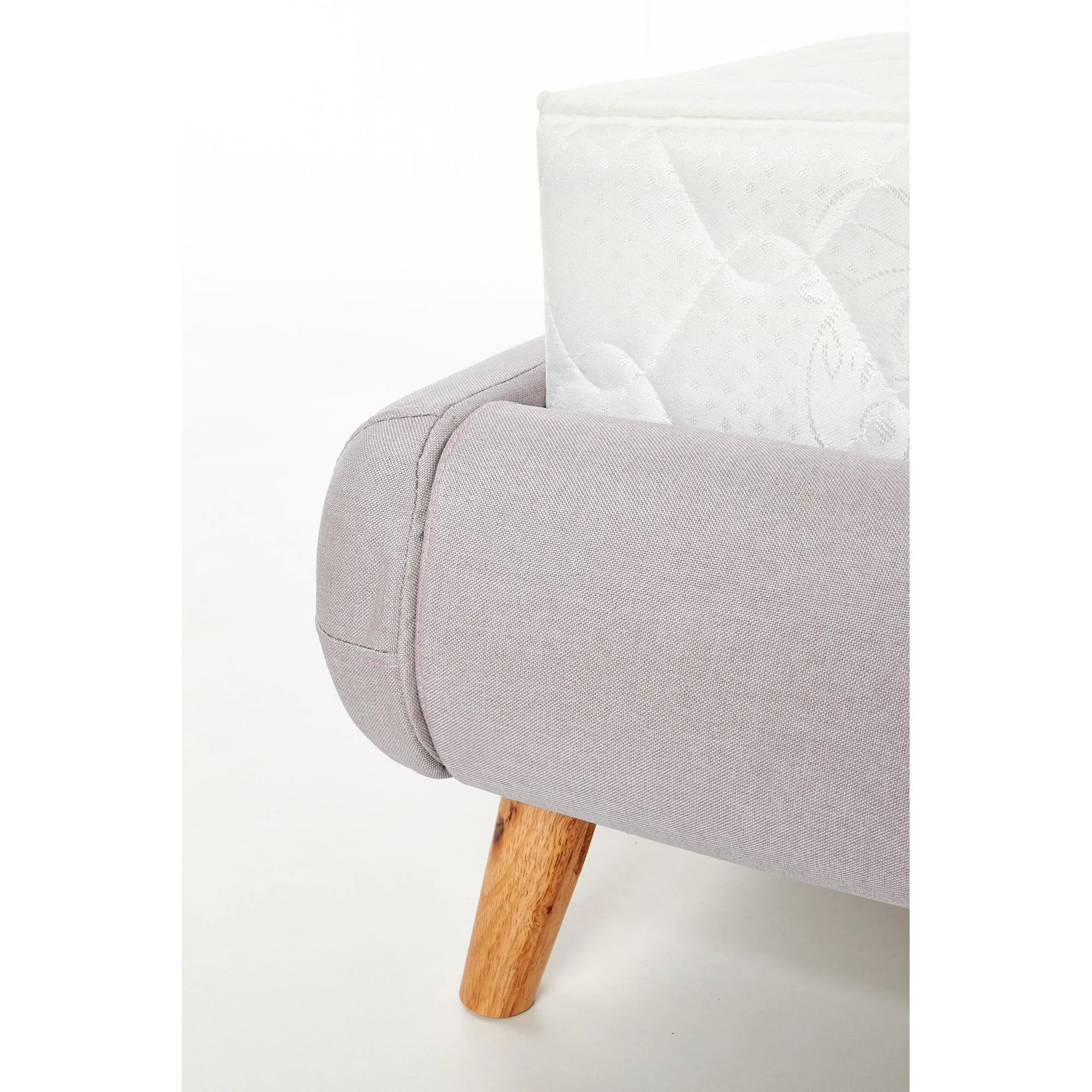 Pat Elanda 160x200, stofa clasica gri deschis, cu somiera