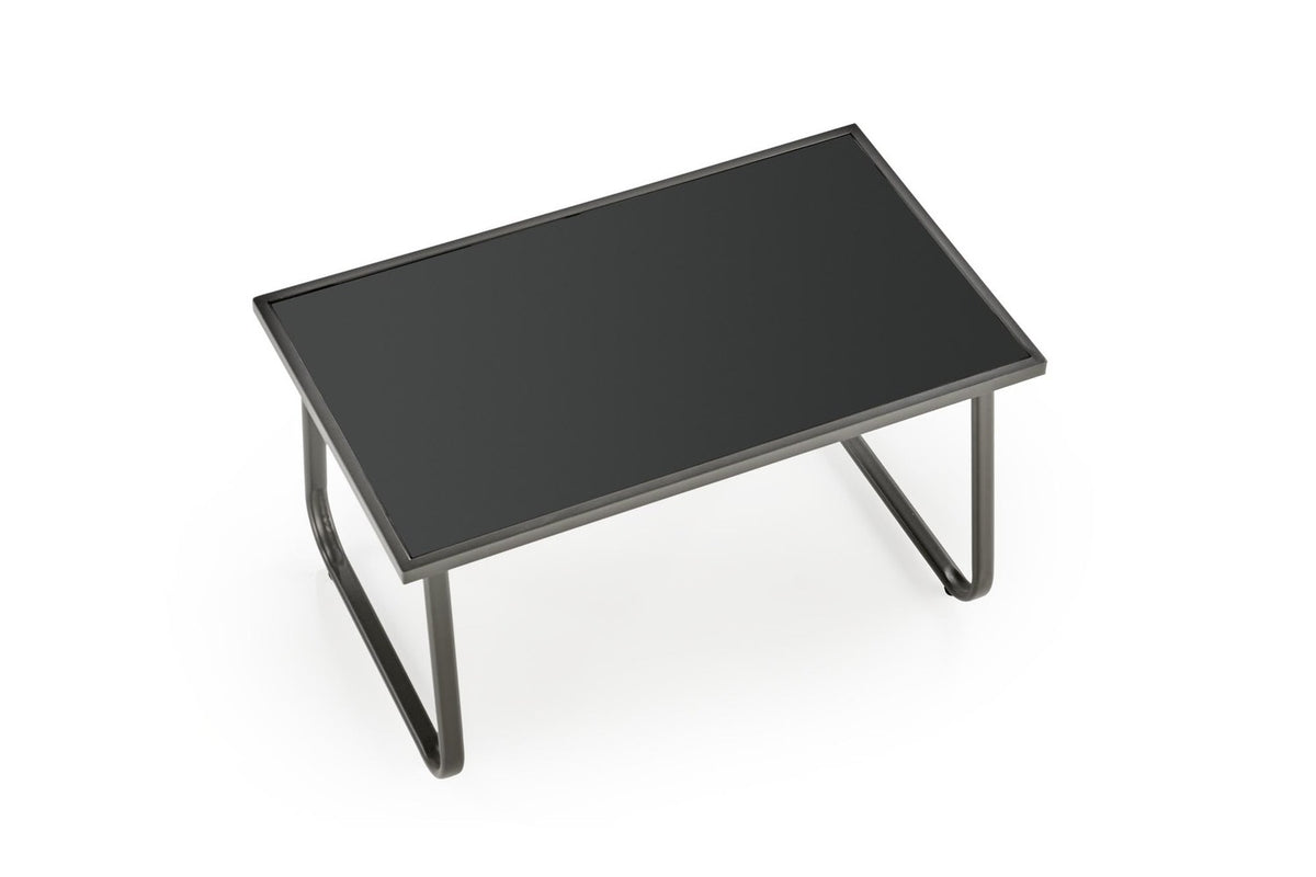 Set gradina CONOR, gri, plasa/sticla/metal, cu masuta, 2 scaune si canapea