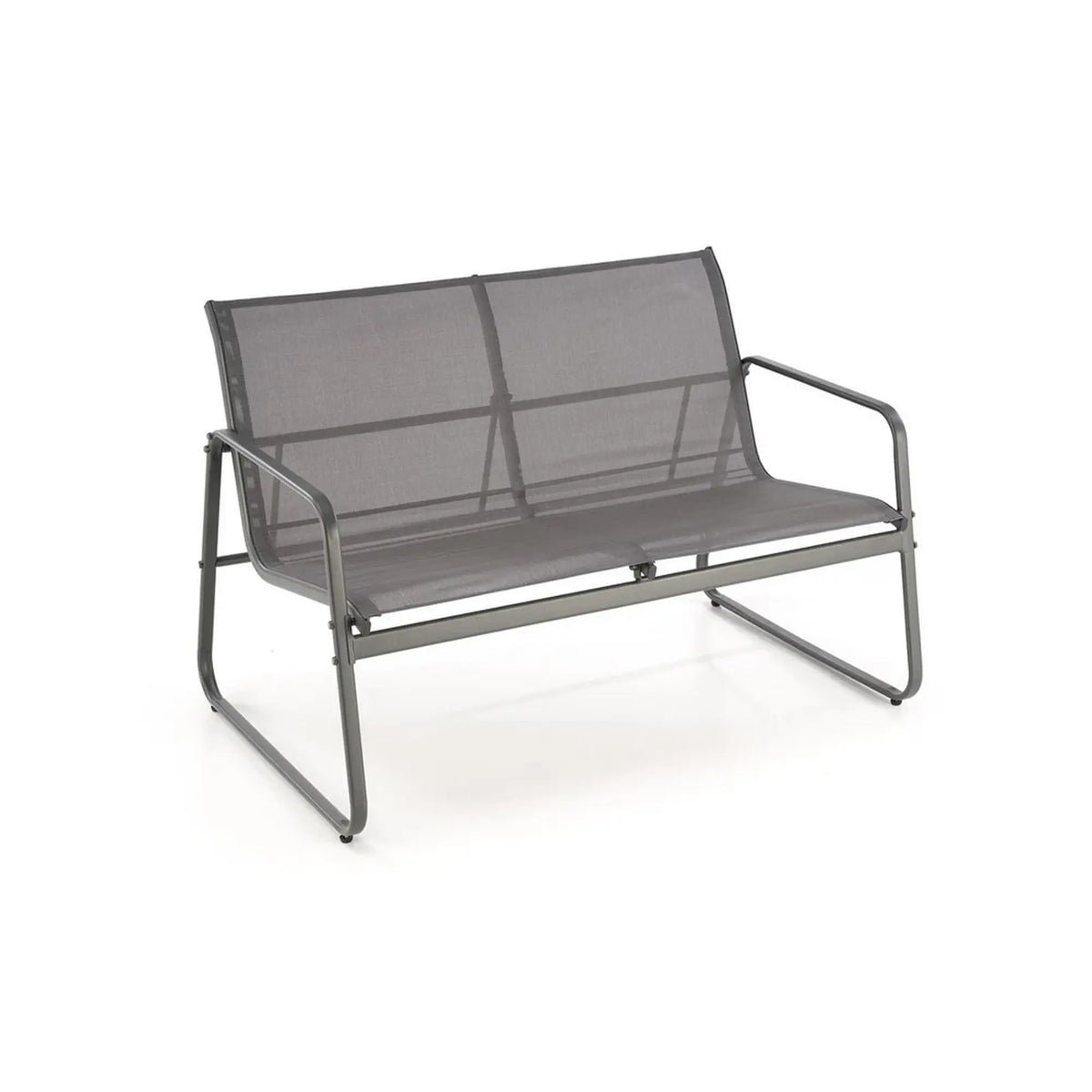 Set gradina CONOR, gri, plasa/sticla/metal, cu masuta, 2 scaune si canapea