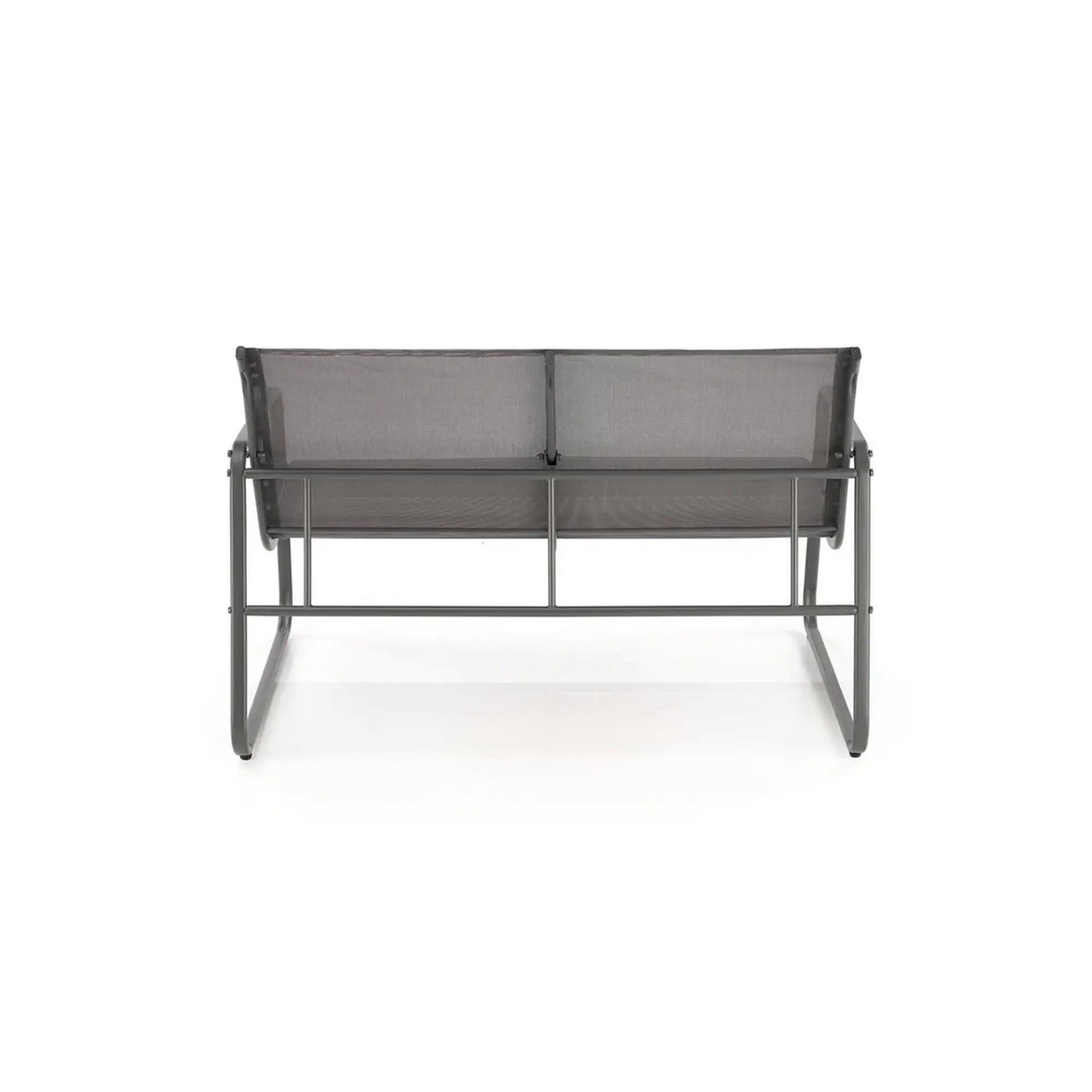 Set gradina CONOR, gri, plasa/sticla/metal, cu masuta, 2 scaune si canapea