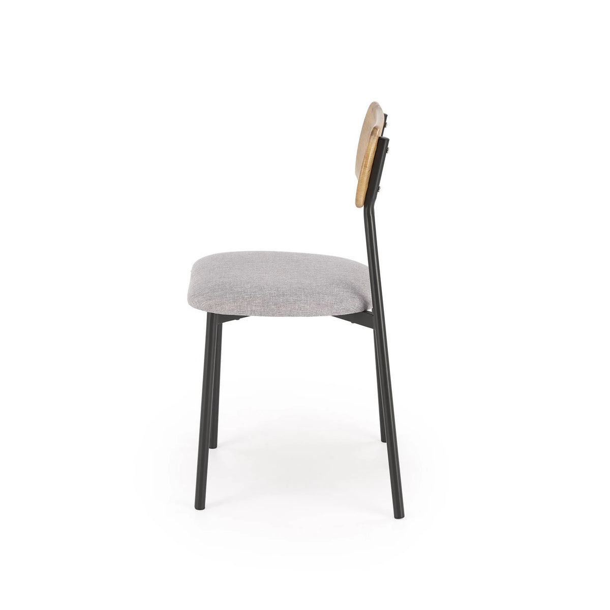 Set masa cu 2 scaune NANDO, stejar/negru, PAL/metal/stofa clasica