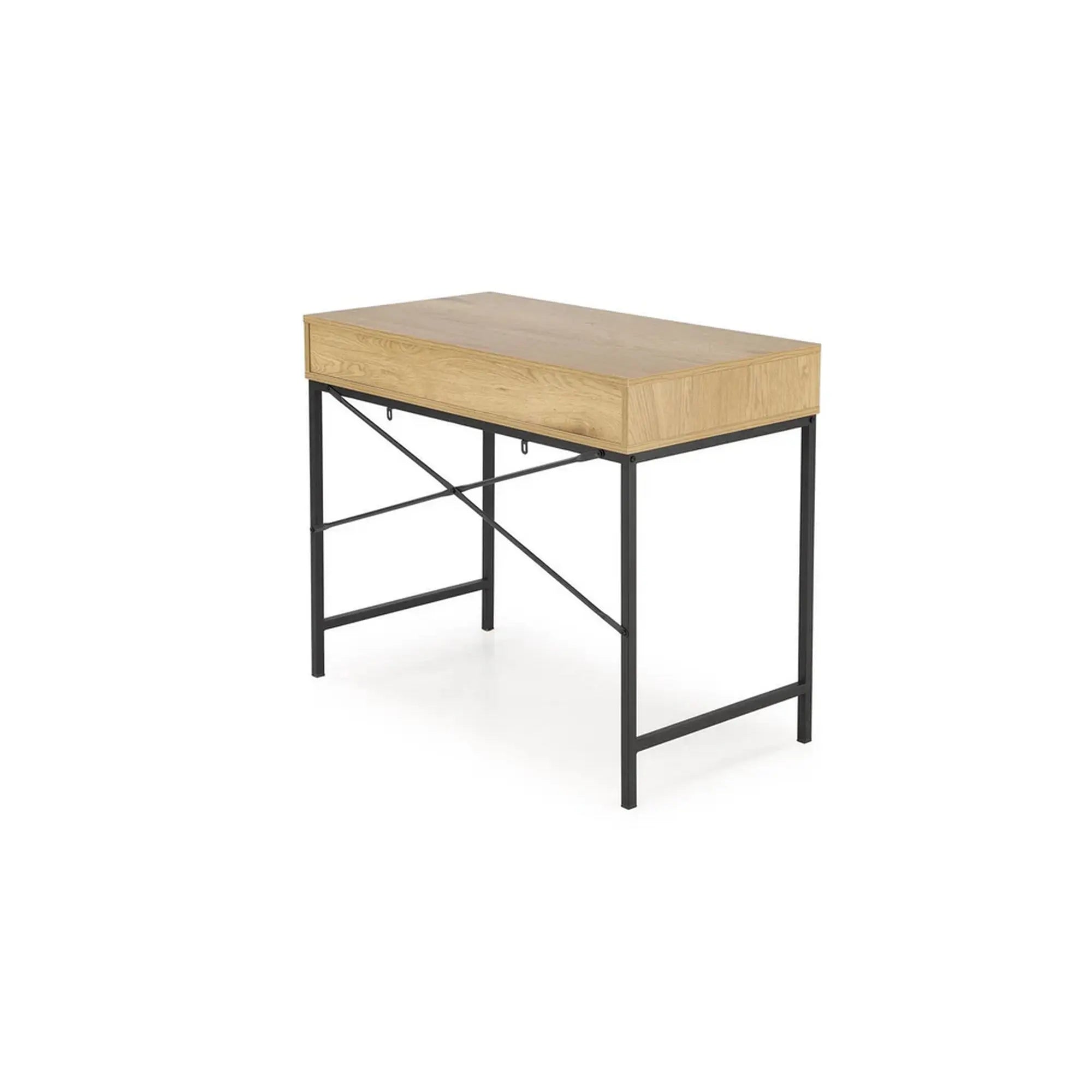 Birou B50, stejar/negru, PAL/metal, 95x48x76 cm