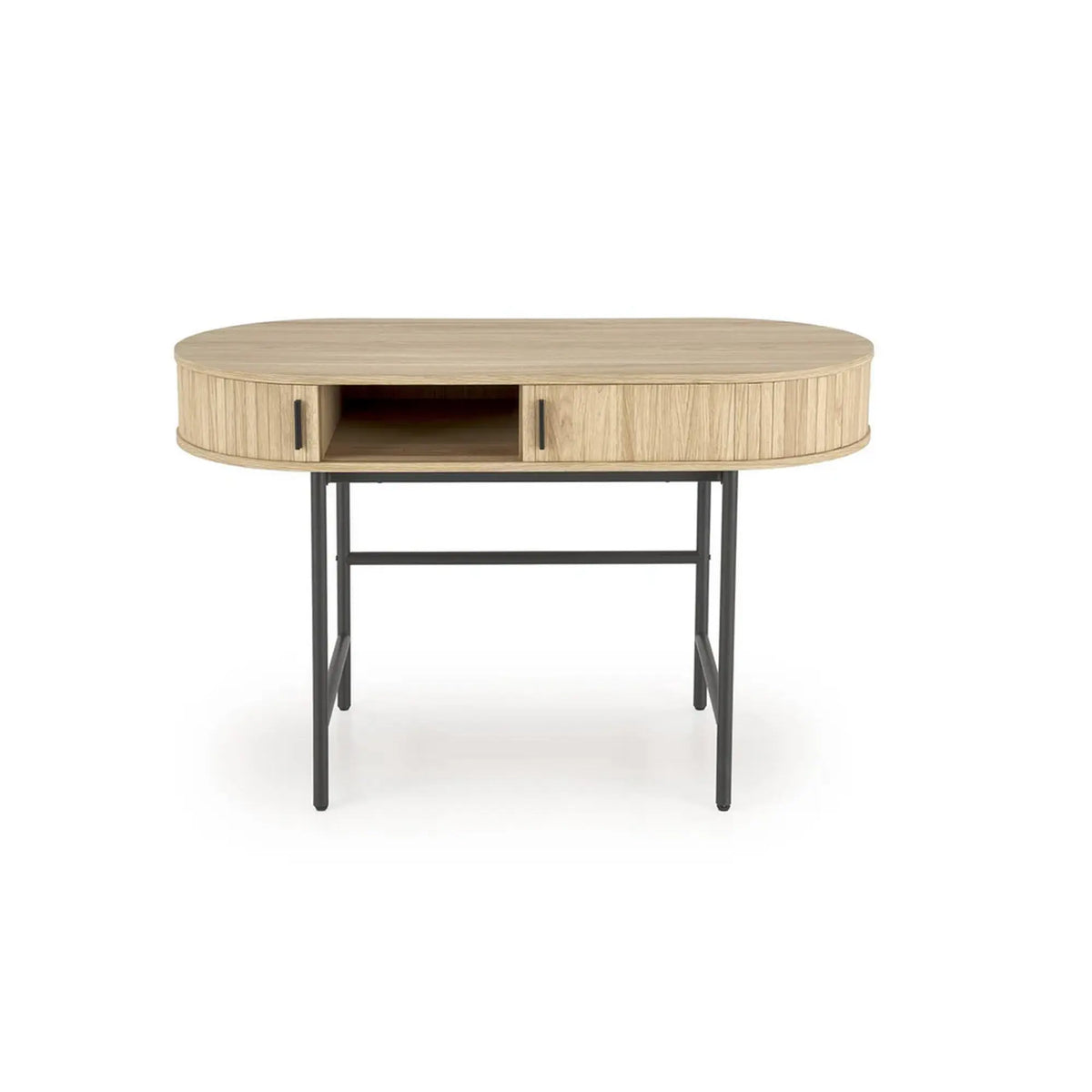 Birou B51, stejar/negru, 120x55x75 cm