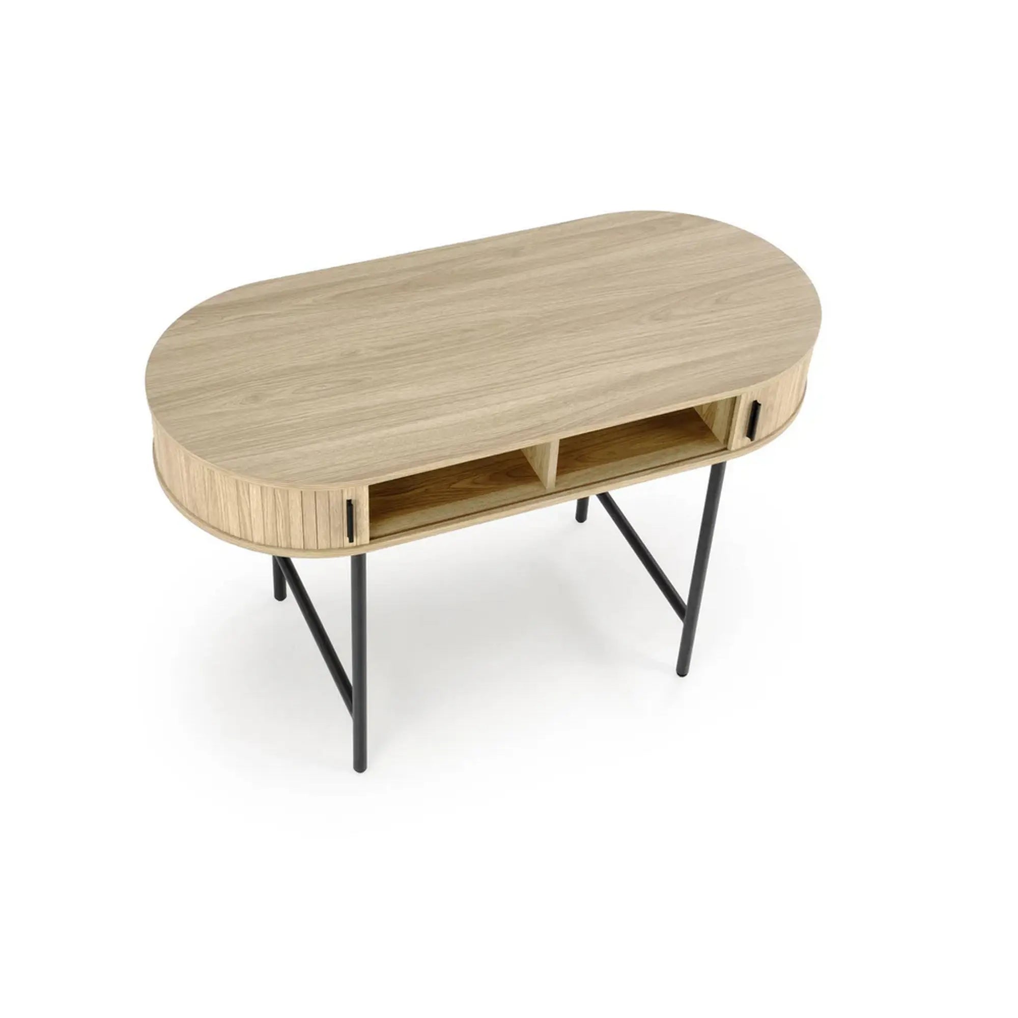 Birou B51, stejar/negru, 120x55x75 cm