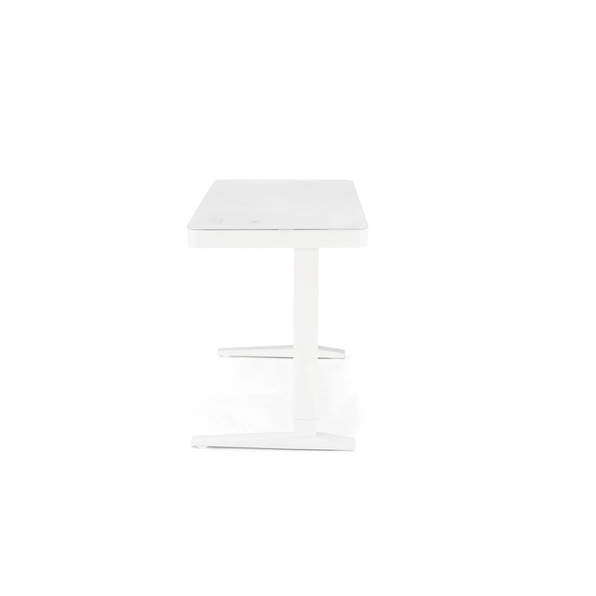 Birou B52, alb, sticla/metal, 120x60x77/120 cm