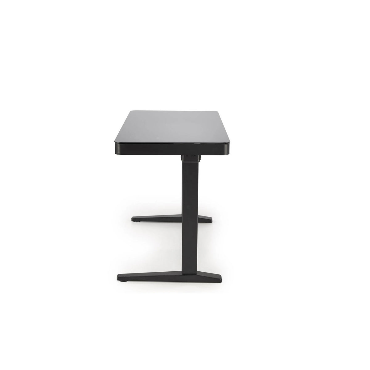 Birou B52, negru, sticla/metal, 120x60x77/120 cm