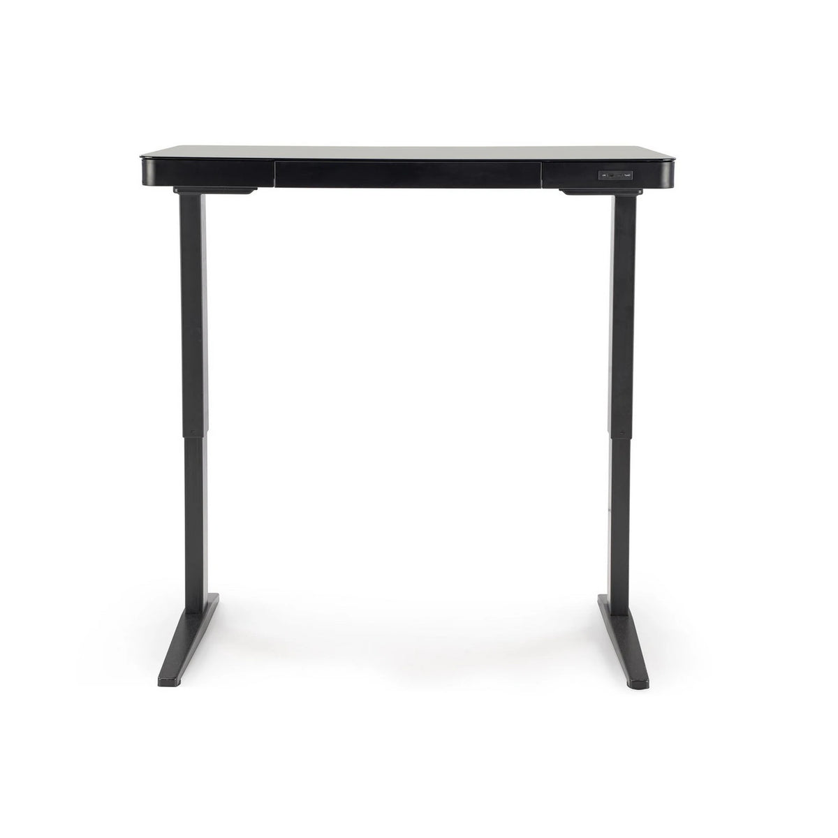 Birou B52, negru, sticla/metal, 120x60x77/120 cm