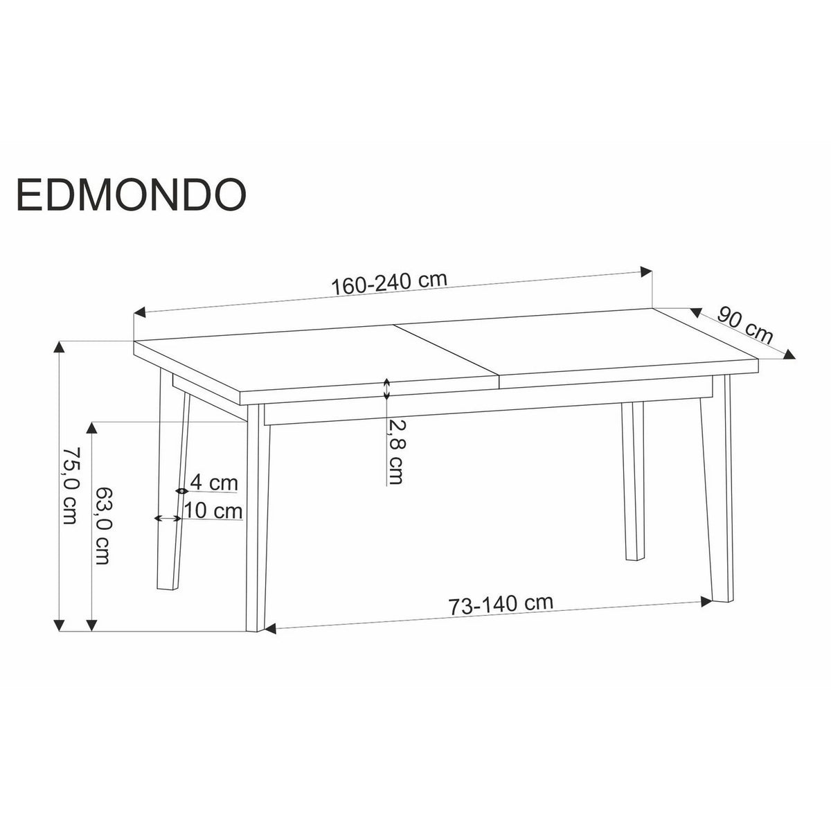 Set masa EDMONDO cu 4 scaune K543