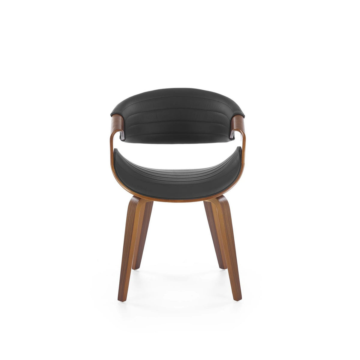 Scaun K544, negru/nuc, piele ecologica/placaj, 55x55x77 cm