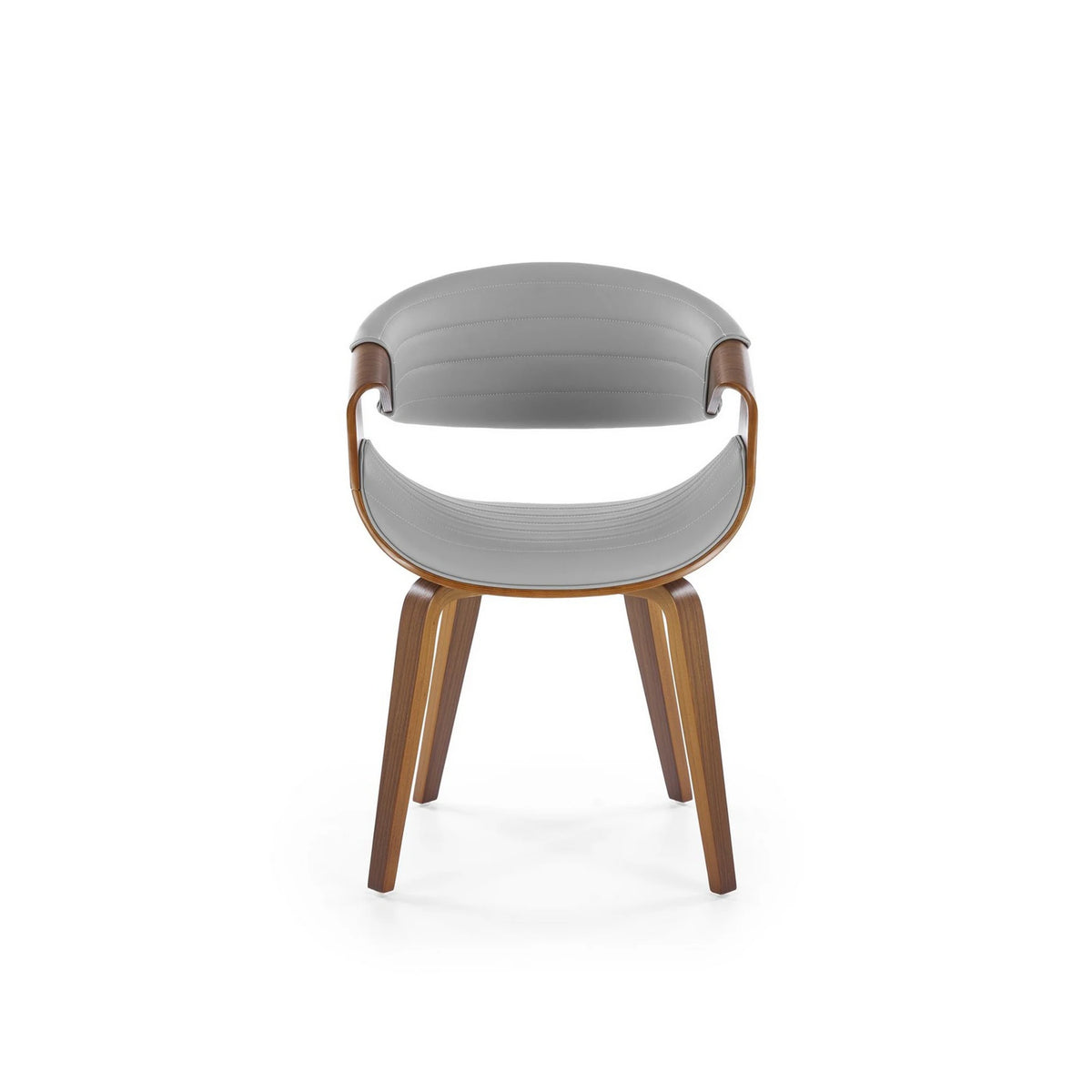 Scaun K544, gri/nuc, piele ecologica/placaj, 55x55x77 cm