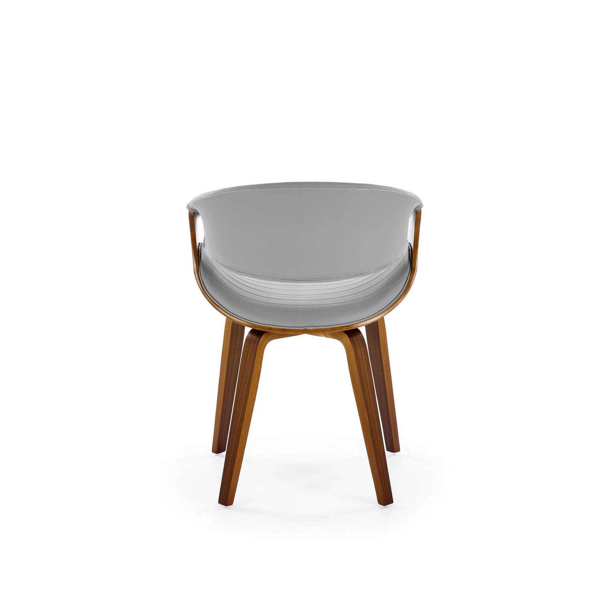 Scaun K544, gri/nuc, piele ecologica/placaj, 55x55x77 cm