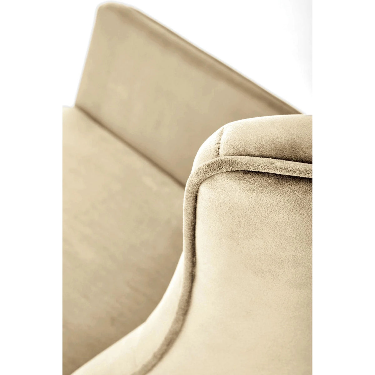 Scaun balansoar tapitat BAZALTO, bej/negru, stofa catifelata, 70x90x92 cm
