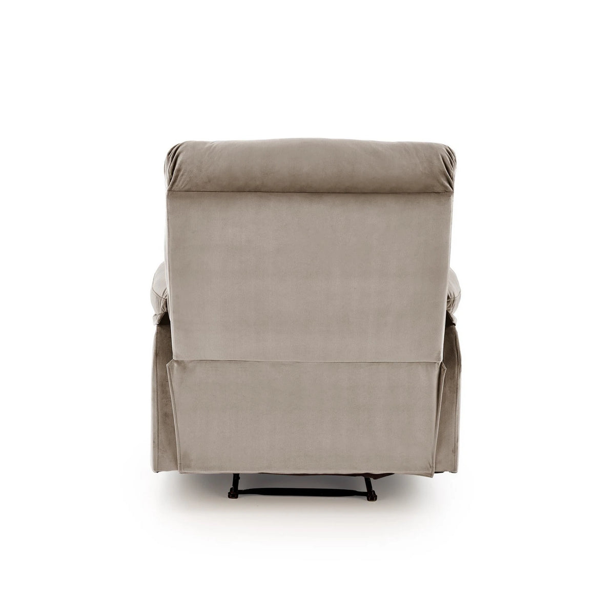 Fotoliu cu recliner DRAGER, bej/negru, stofa catifelata/metal, 88x90/160x105 cm