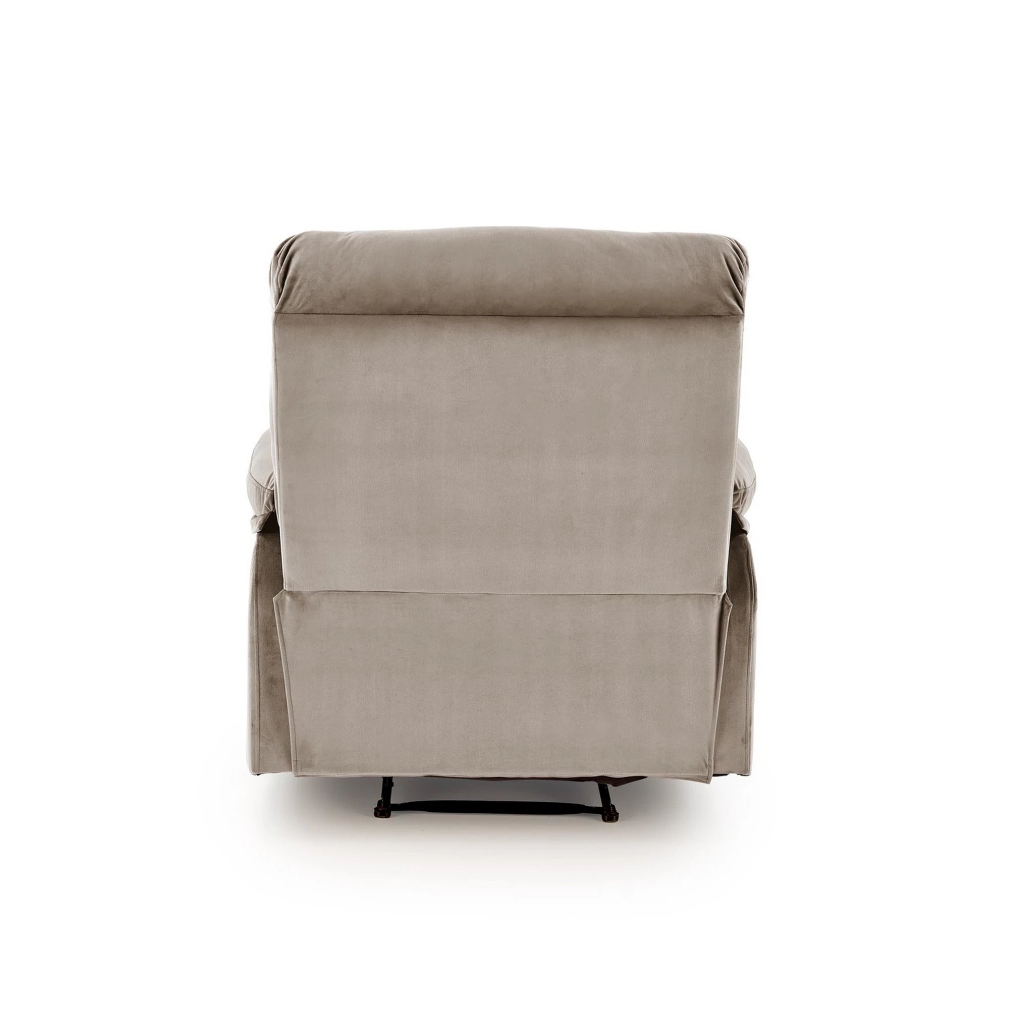 Fotoliu cu recliner DRAGER, bej/negru, stofa catifelata/metal, 88x90/160x105 cm