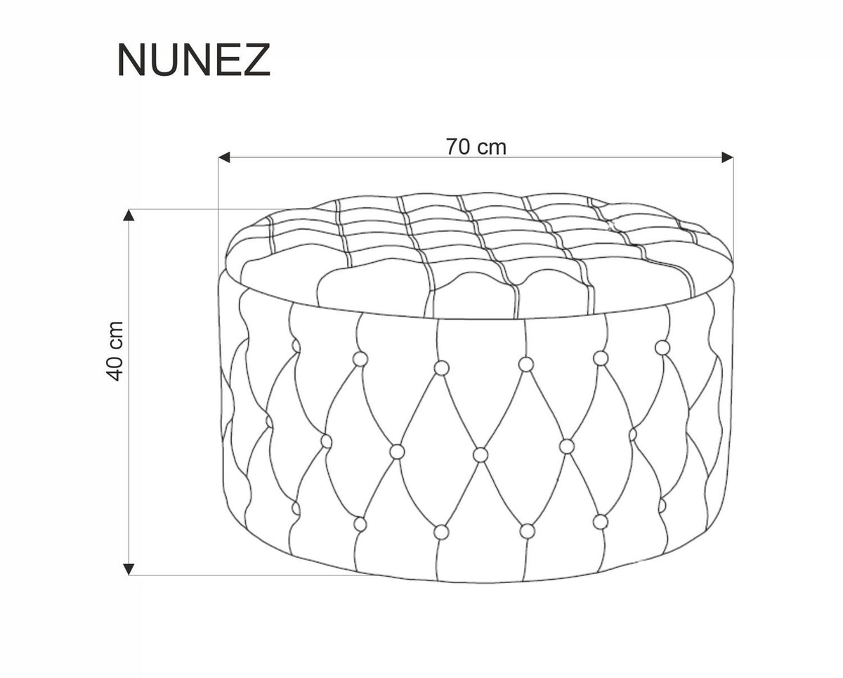 Taburet NUNEZ, stofa catifelata roz, cu spatiu depozitare, 70x70x40 cm