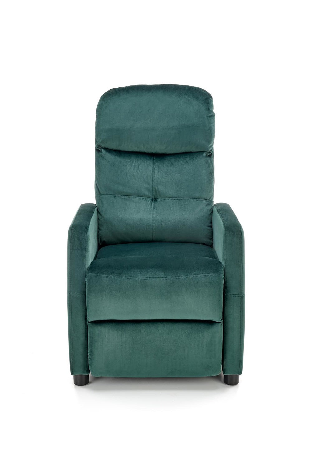 Fotoliu FELIPE 2, verde inchis/negru, stofa catifelata/plastic, 64x84/135x76/103 cm