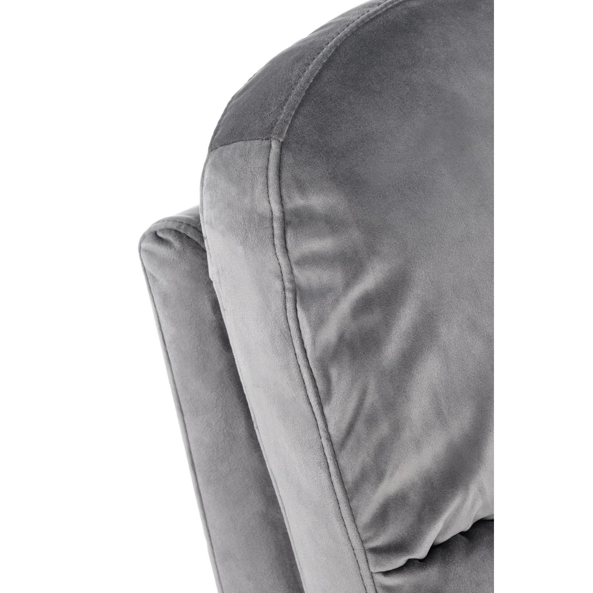 Fotoliu FELIPE 2, stofa catifelata gri - Bluvel 14, 64x84/135x76/103 cm
