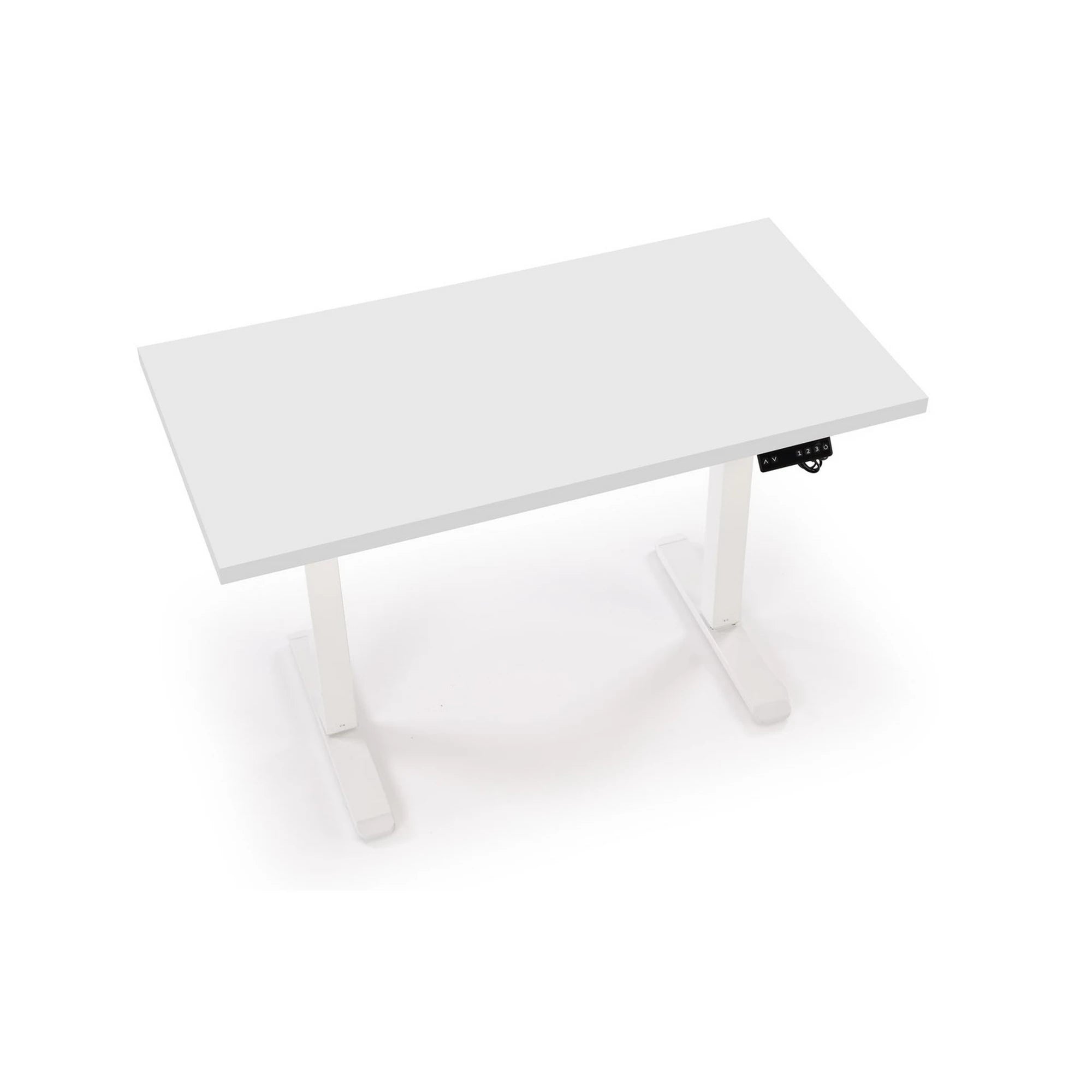 Masa birou B54, alb, PAL laminat/otel, 120x60x75-120 cm